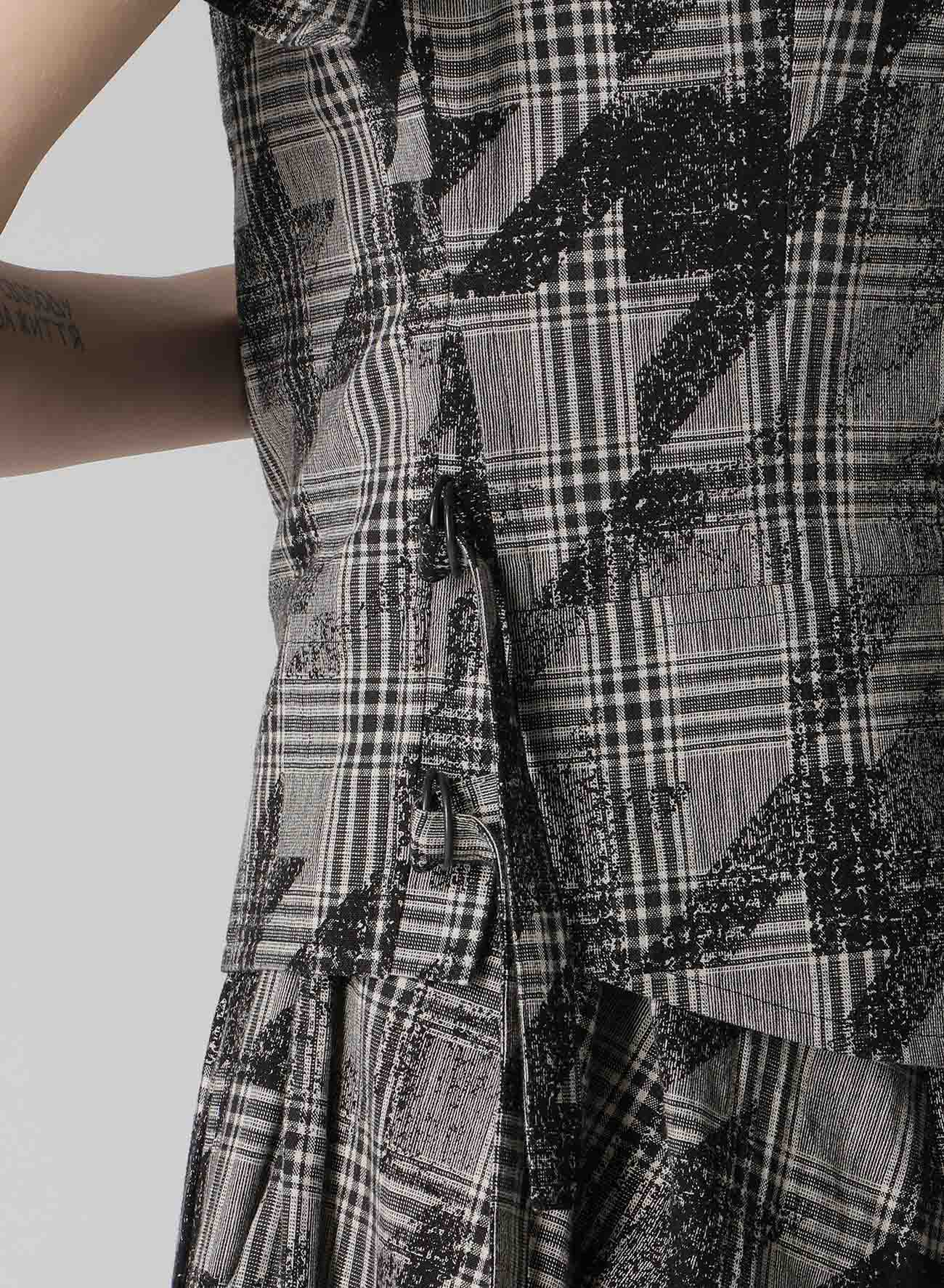 Stylish Cotton Linen Plaid Houndstooth Short Sleeve Moto Jacket for Women - Perfect for Casual Outings, Spring Fashion, and Motorcycle Rides