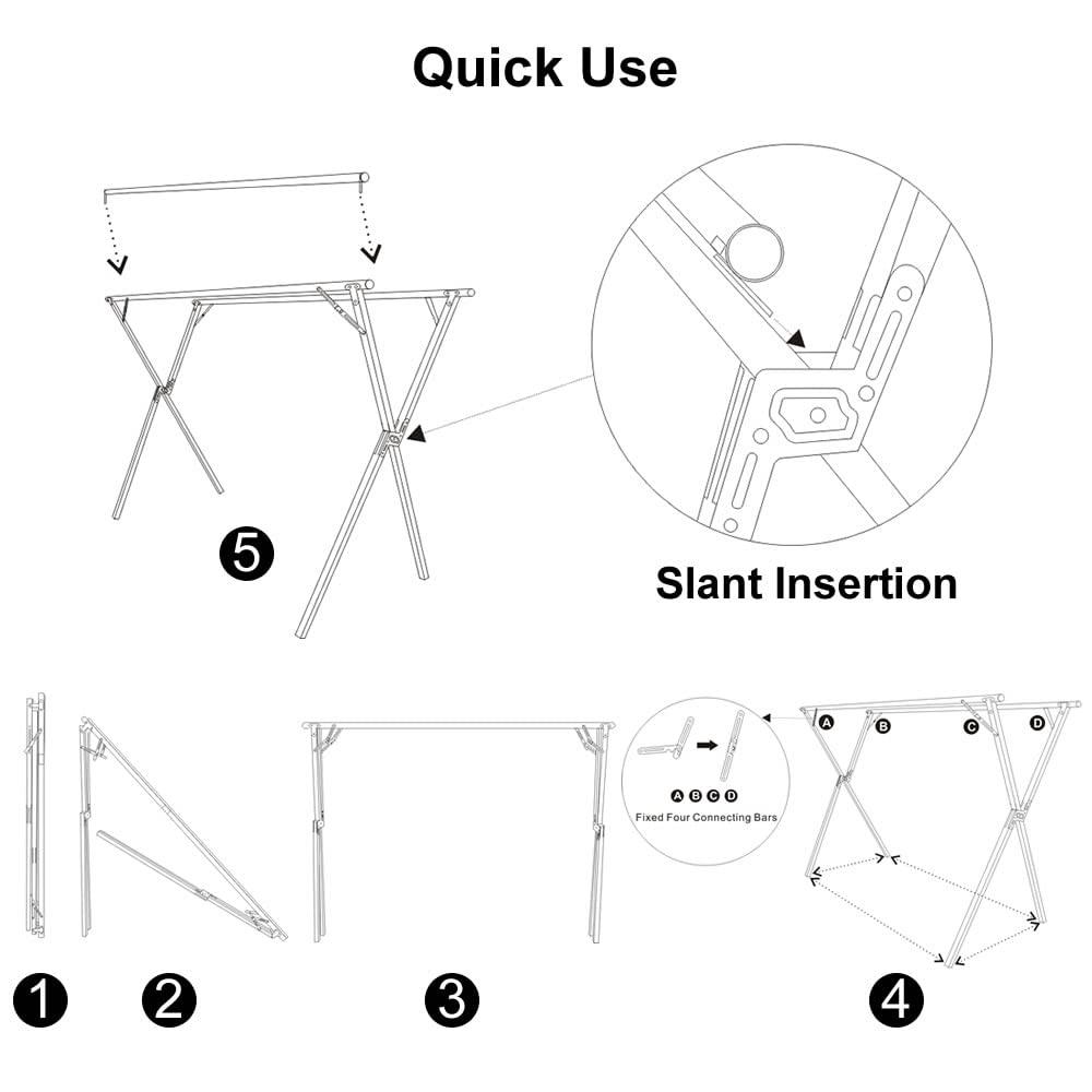 Foldable Stainless Steel Clothes Drying Rack - 78 Inch Indoor/Outdoor Laundry Rack | Space Saving Garment Drying Stand for Apartments, Balconies & Travel | Heavy Duty Collapsible Clothes Airer for Quick Drying