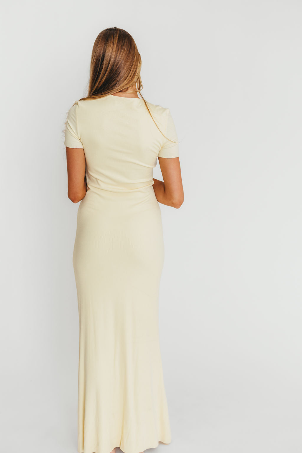 The Charlie Ribbed Maxi Dress in Butter Yellow - Bump Friendly Maternity Dress for Pregnancy | Perfect for Baby Showers, Maternity Photos & Summer Outfits *PRE ORDER*