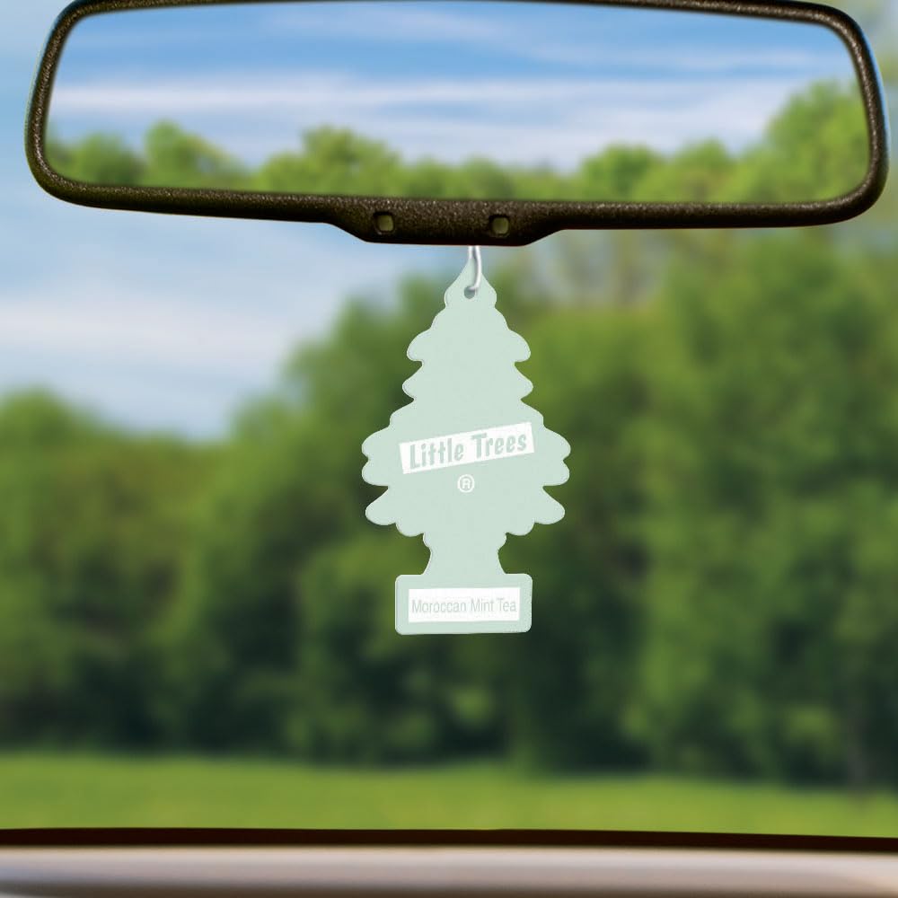 LITTLE TREES Air Fresheners for Car & Home - 24 Pack Moroccan Mint Tea Scented Hanging Trees | Long Lasting Fragrance | Perfect for Vehicles, Offices, Closets & Small Spaces