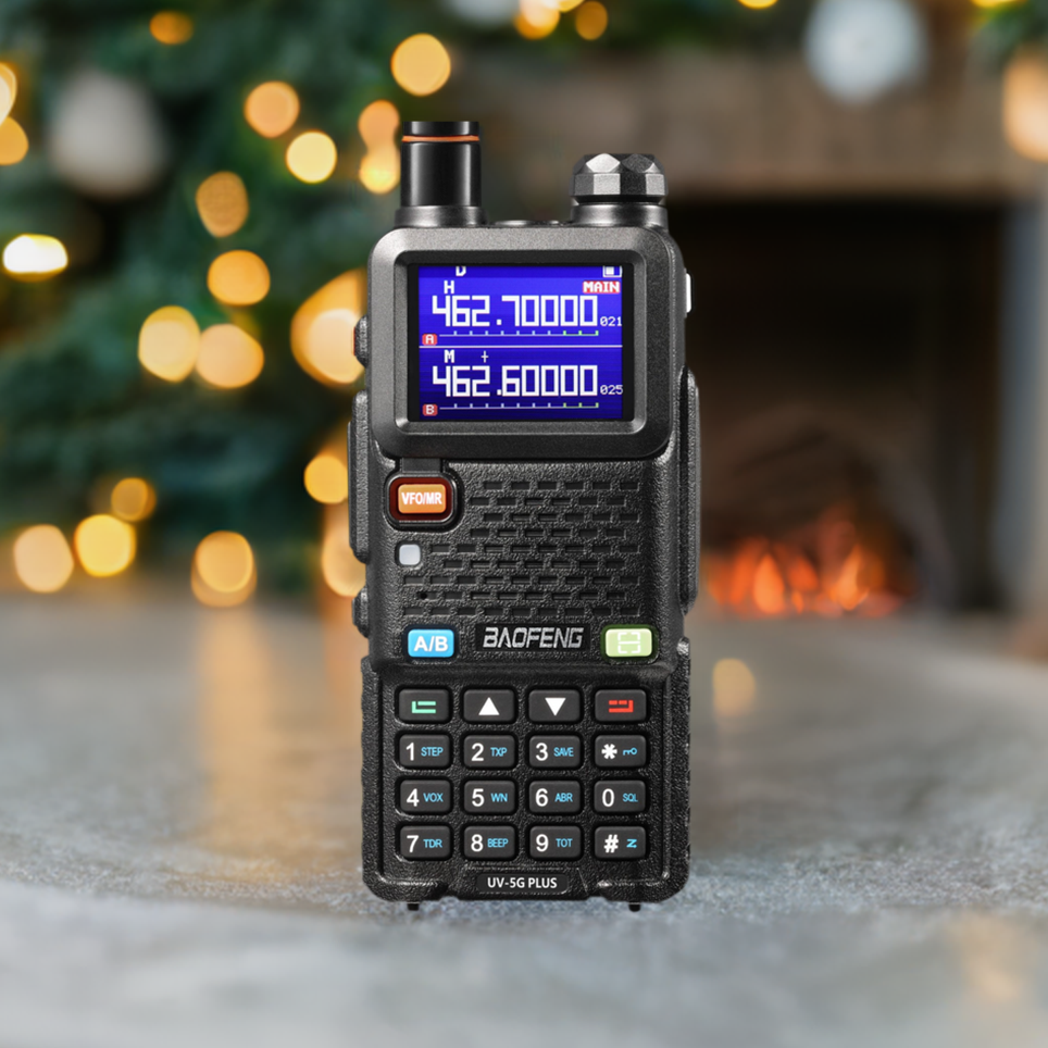 Baofeng UV-5G Plus GMRS Two-Way Radio | 5W High Power | 2500mAh USB-C Rechargeable Battery | Frequency Copy & 999 Channels | NOAA Weather Alert | CHIRP Programming Compatible | Perfect for Outdoor Adventures, Emergency Communication & Hiking