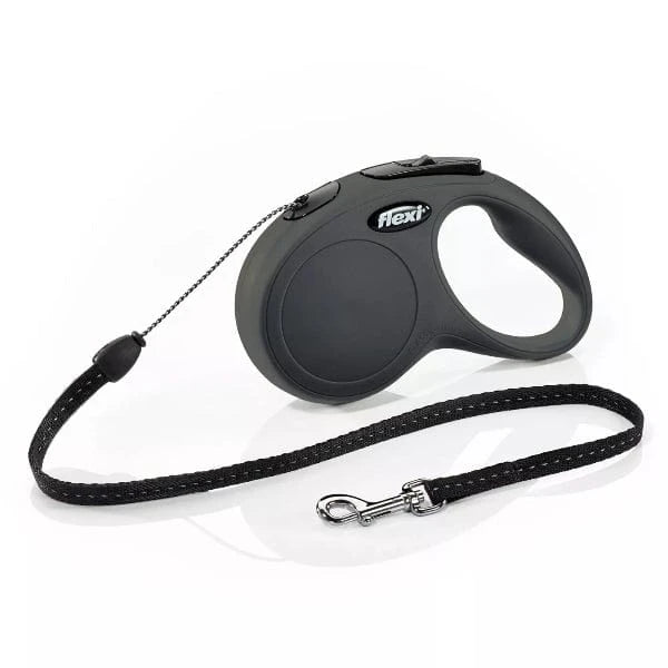 Flexi New Classic Retractable Dog Leash - 16ft Extendable Pet Lead with Comfort Grip Handle for Walking, Running & Outdoor Adventures (Black)