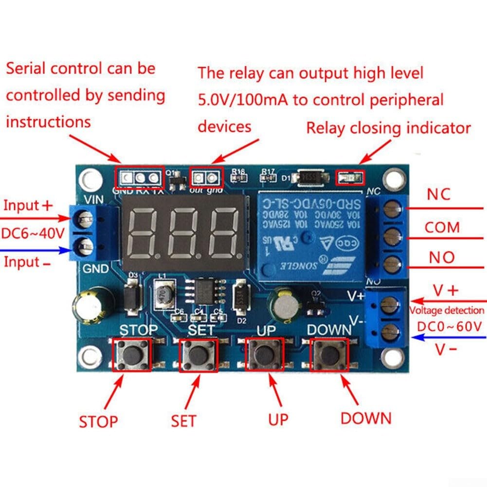 40V 6A Smart Battery Charger Discharger Board with STOP Key Function - Perfect for RC Cars, Drones, and DIY Electronics Projects