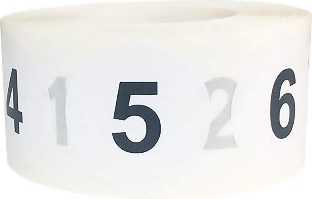 1-10 Repeating Number Labels (1 Inch, 500 Pack) for Organizing Files & Storage