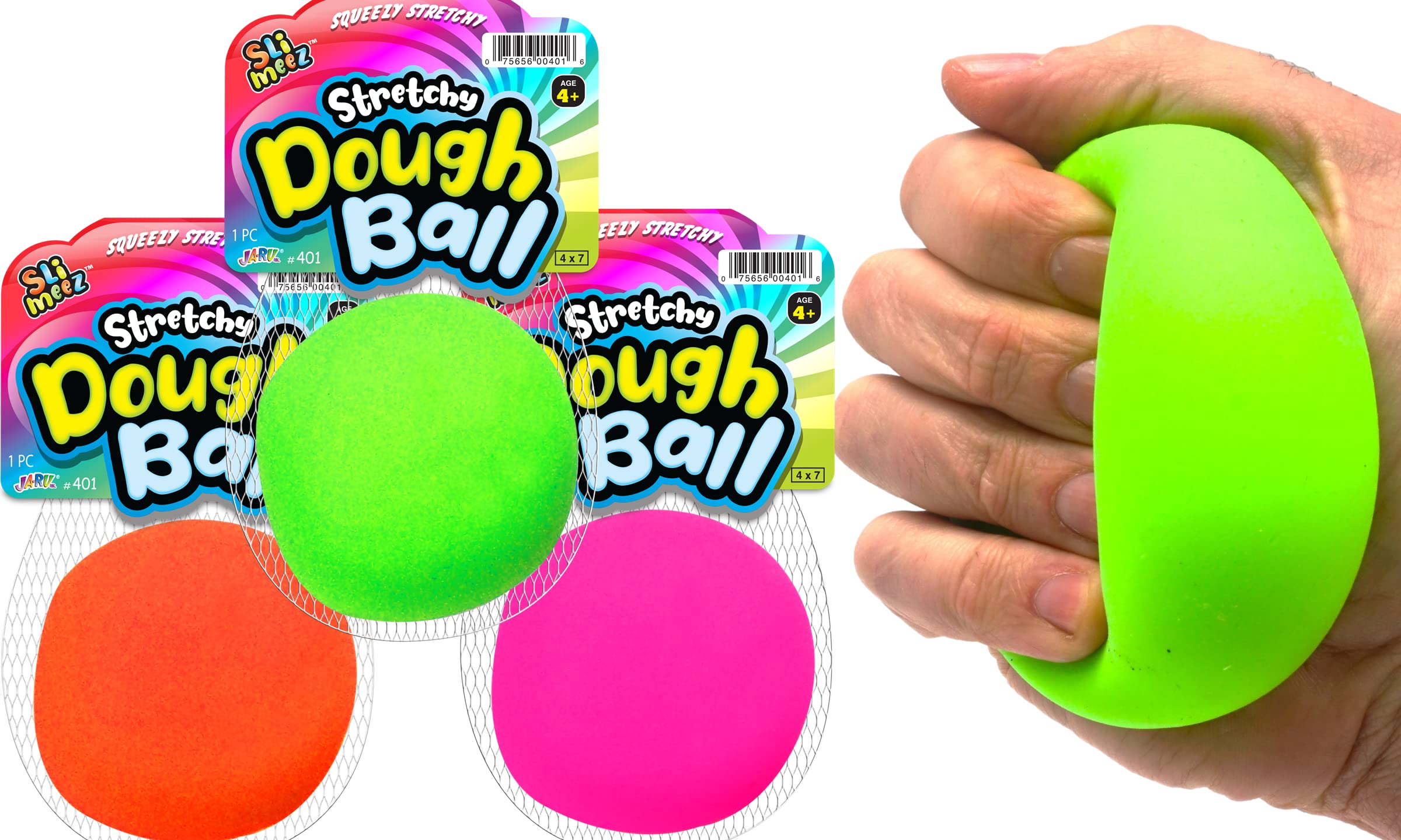 Stretchy Dough Ball (1 Pack) - Neon Slow Rising Squishy Stress Relief Toy for Adults & Kids - Sensory Fidget Toy for Anxiety, ADHD & Autism - Therapy Putty for Office, School & Home Use