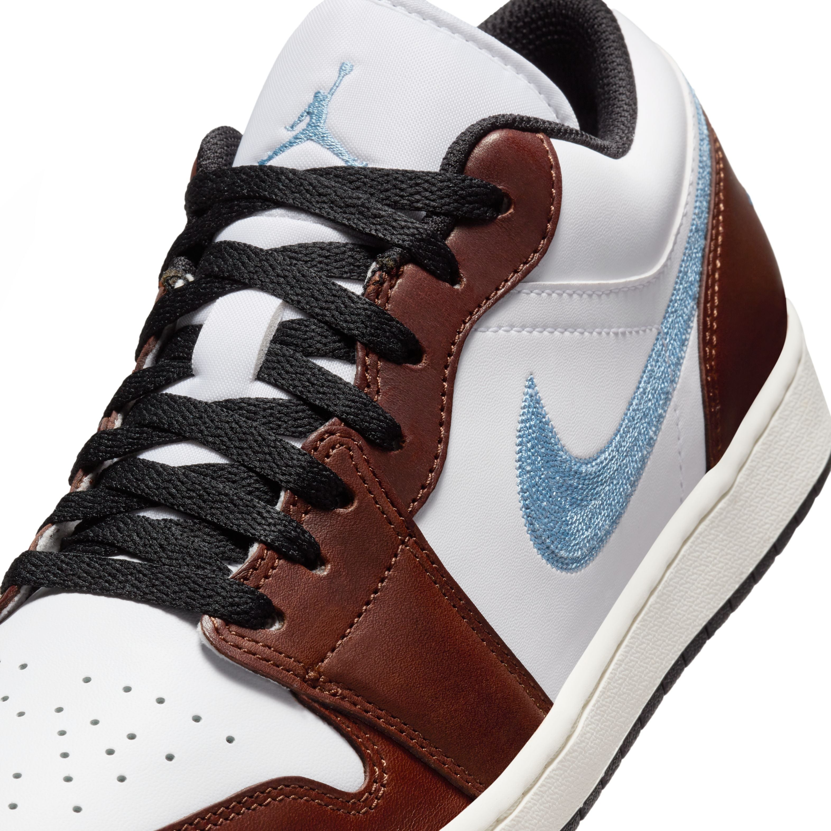 Air Jordan 1 Low SE Sneakers - Blue, Brown & Grey Colorway | Men's Casual Basketball Shoes for Streetwear & Everyday Comfort