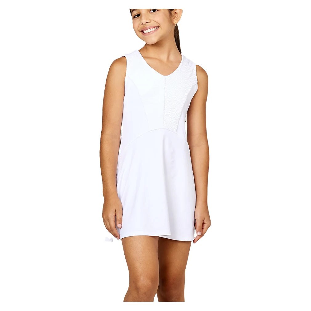 Girls' White Tennis Dress - Breathable & Comfortable for Junior Tennis Matches & Practice