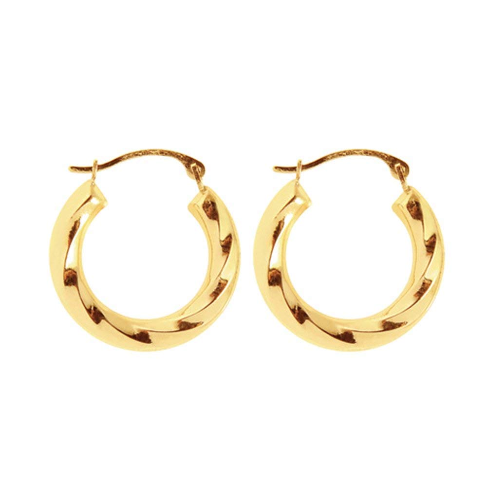 14K Yellow Gold Round Hoop Earrings - 20x17mm Classic Dainty Everyday Jewelry for Women - Perfect for Work, Date Night & Gifts