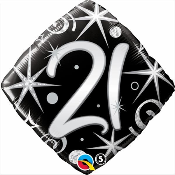 21st Elegant Sparkles & Swirls Foil Balloon - 18 Inch Gold Birthday Party Decorations for Anniversary, Graduation & New Year Celebrations