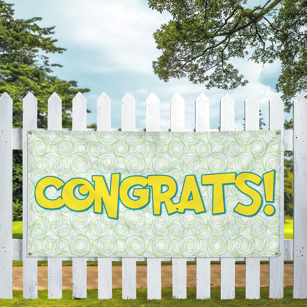 Custom Vinyl Banner - Multiple Sizes (60x144 Inches) | Weatherproof Outdoor Advertising Sign with 10 Grommets | Perfect for Graduations, Yard Sales, Business Promotions & Events