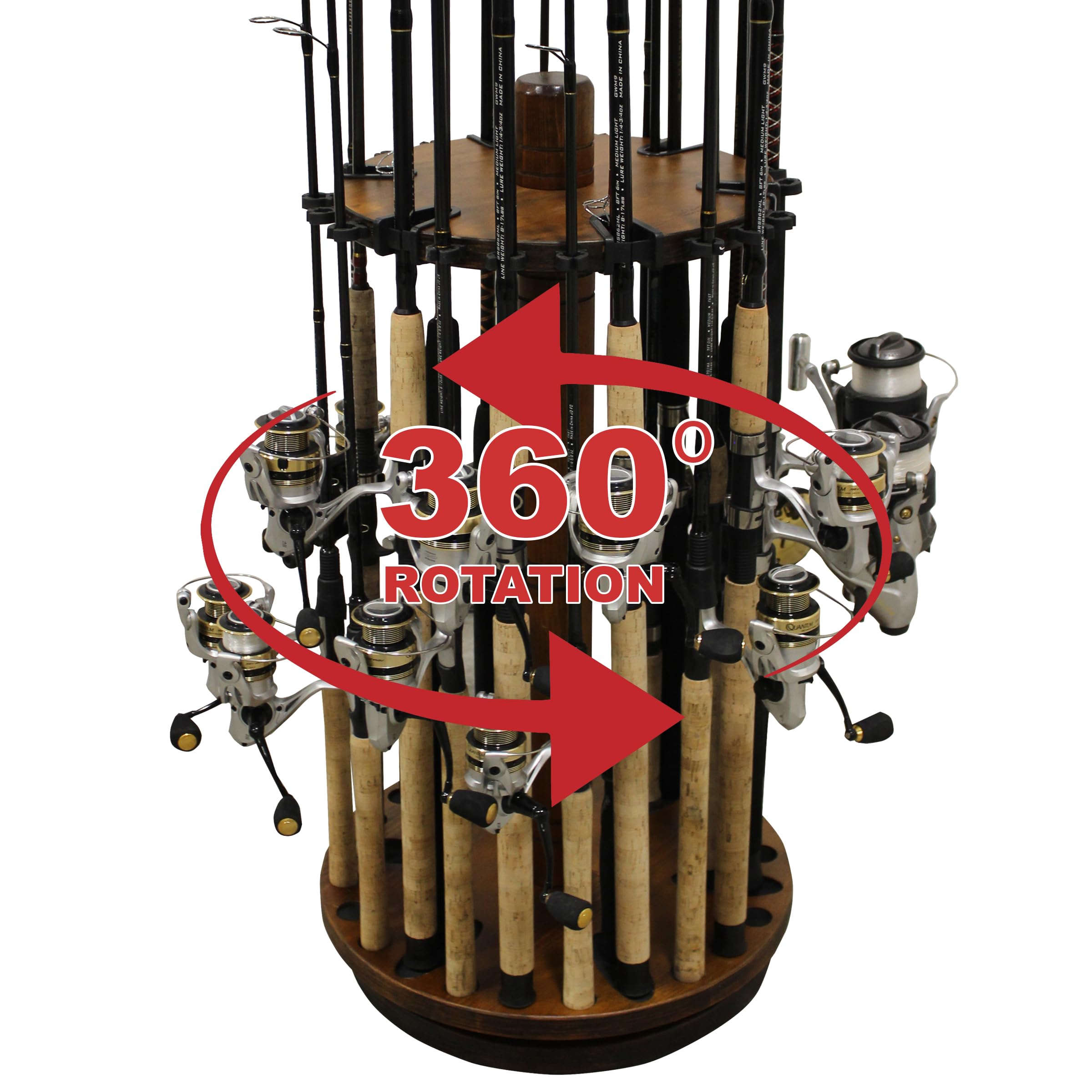360° Spinning Fishing Rod Holder for Garage & Boat Storage - Organize Reels, Gear, Tackle Box & Accessories - Perfect for Anglers & Fishing Enthusiasts