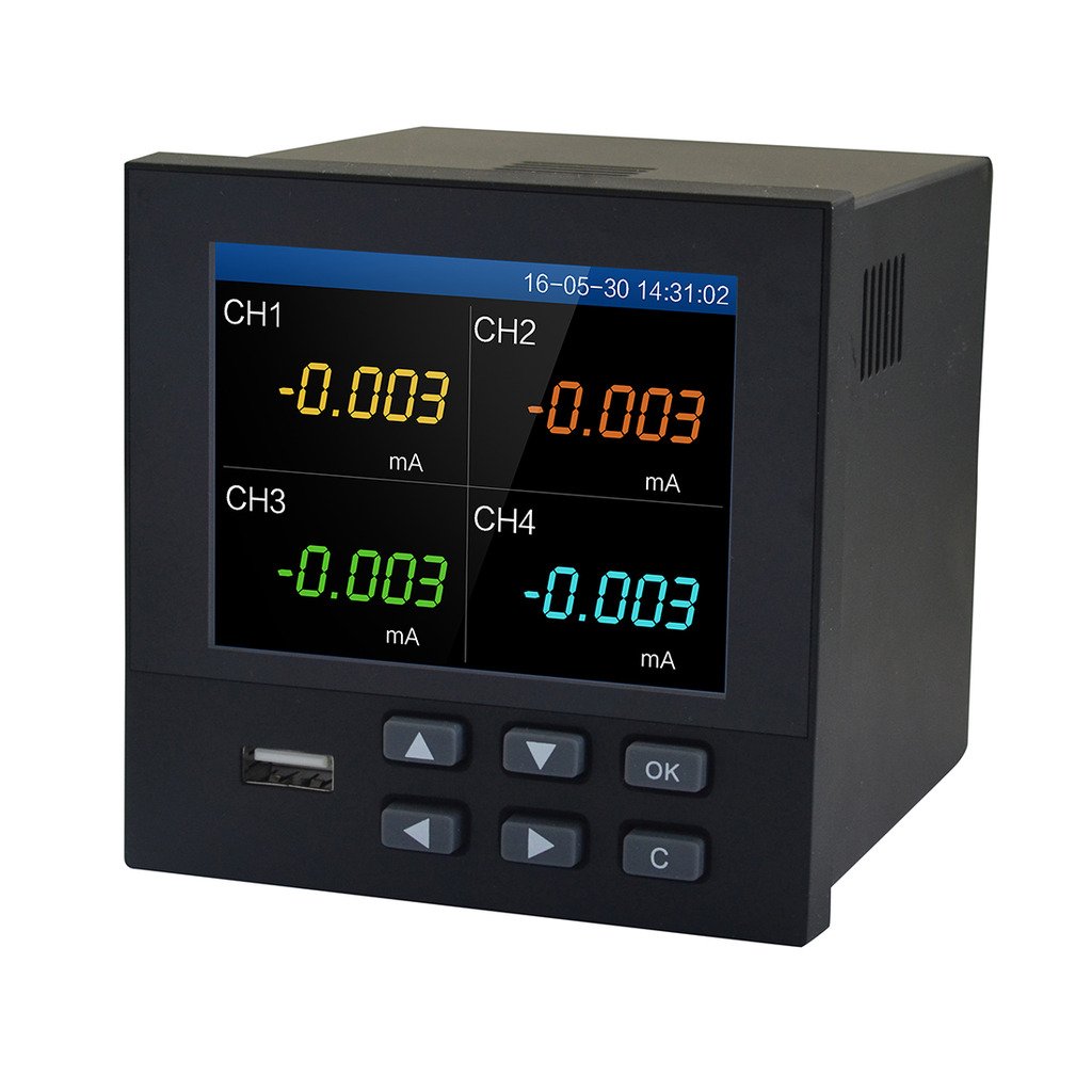 Rhegene 4-Channel Digital Paperless Recorder - Temperature Data Logger DV24 for Industrial Monitoring & Laboratory Use