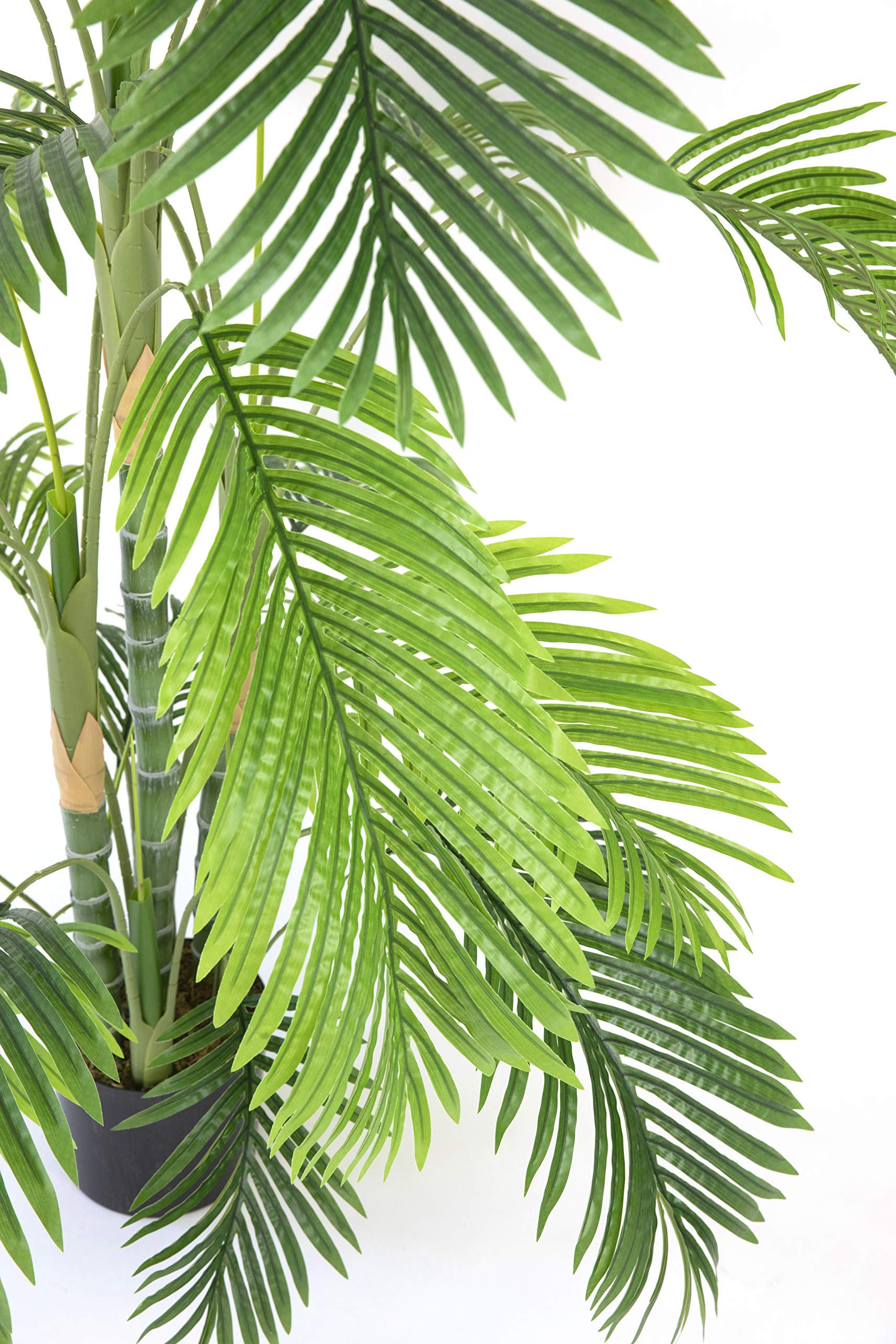 6.5ft Tall Artificial Faux Palm Tree with Fiberstone Planter - Real Touch Leaves for Home & Office Decor | Perfect for Living Room, Patio, or Commercial Spaces