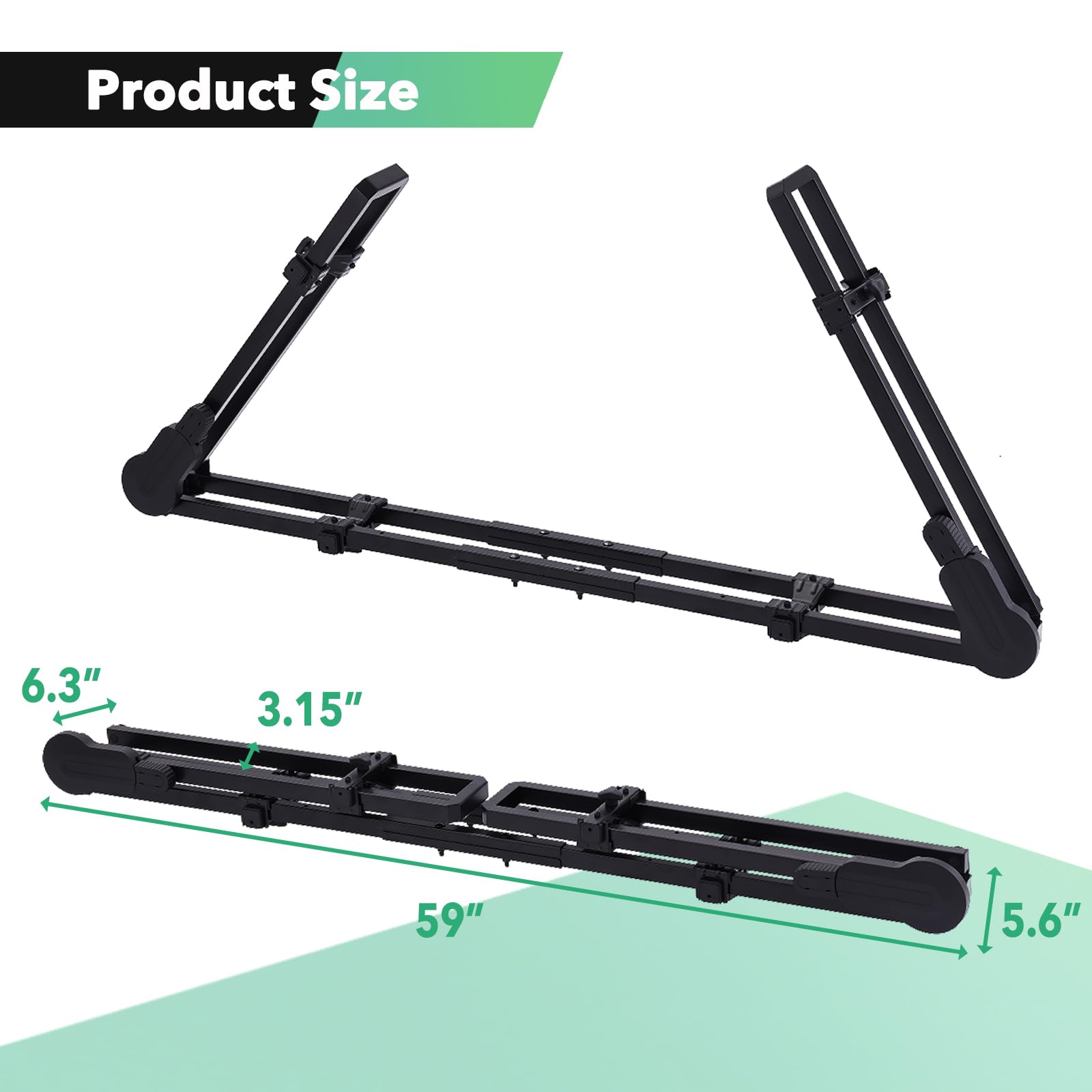 Upright Roof Bike Rack for Cars & SUVs - 2-Arm Bicycle Carrier for Removable Crossbars | Secure Transport for Mountain, Road & Commuter Bikes | Perfect for Road Trips & Outdoor Adventures