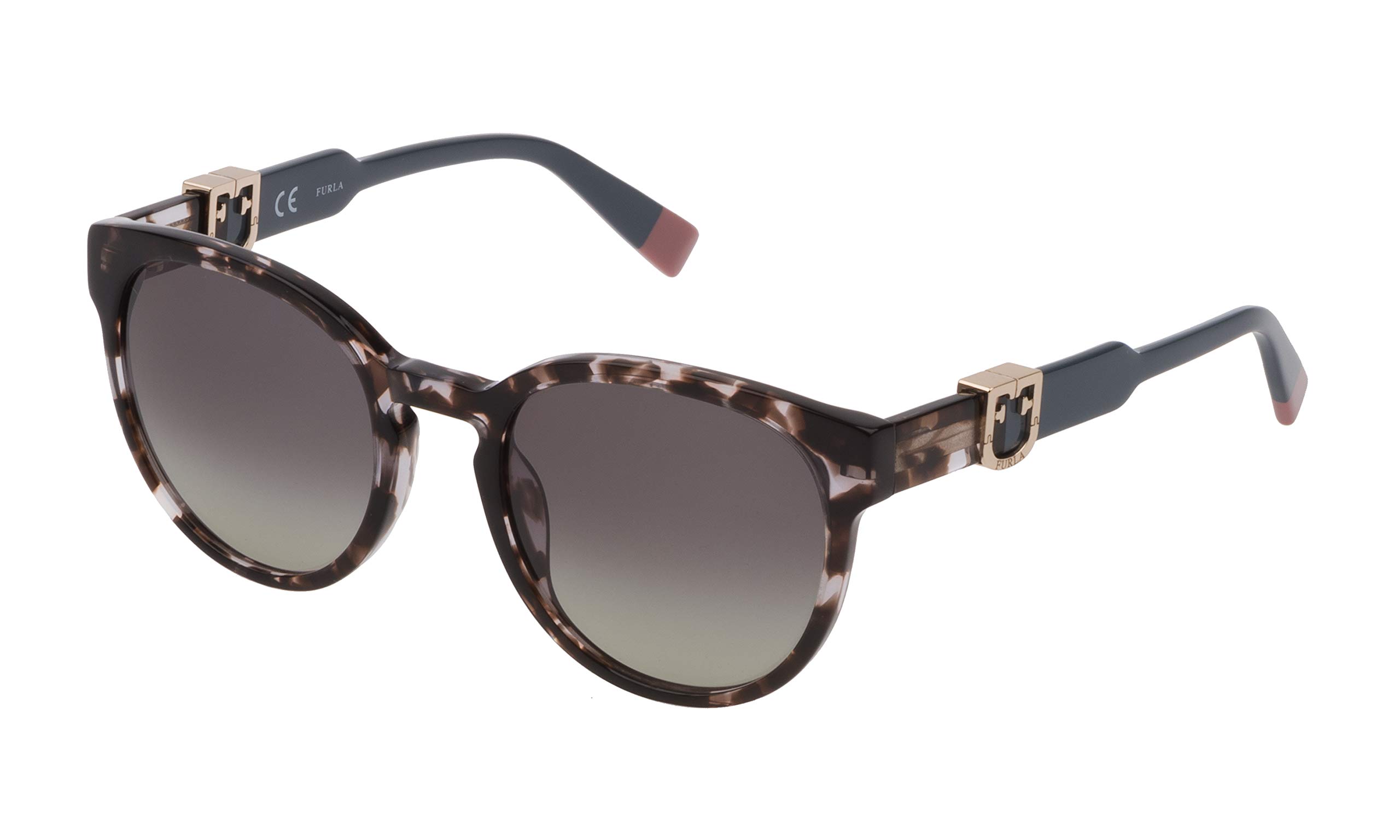 Furla SFU 339 Crystal Tortoise Sunglasses - Polarized UV Protection Fashion Shades for Women - Perfect for Beach, Driving & Outdoor Activities