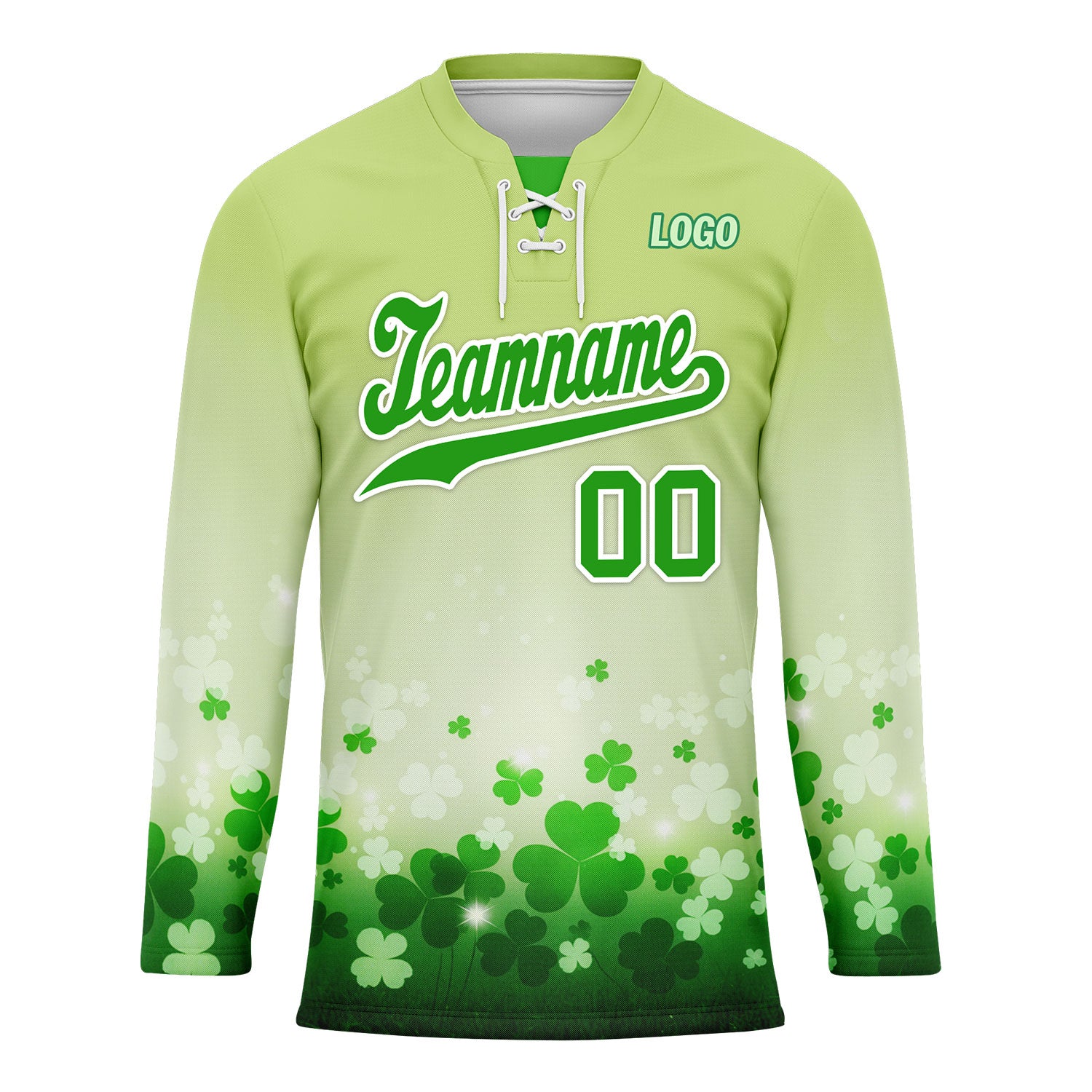 Custom Personalized Four Leaf Clover Hockey Jersey HCKJ01 E0615 - Perfect for Sports Games, Team Events & Fan Apparel Gifts