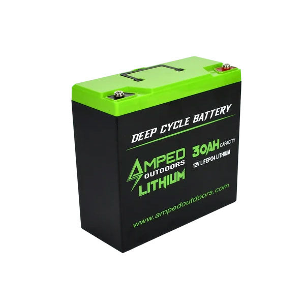 Amped Outdoors 12V 30AH LiFePO4 Lithium Battery - Tall Version | Deep Cycle Rechargeable Battery for RV, Marine, Solar & Off-Grid Power Systems | Perfect for Camping, Boating & Outdoor Adventures