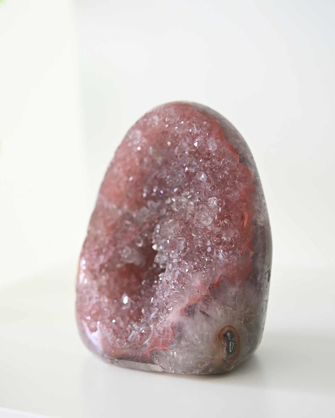 Natural Pink Amethyst Druzy Freeform Slab - 5 Inch Raw Crystal for Home Decor, Meditation & Healing | Spiritual Gift, Yoga Space Decor, Crystal Collection