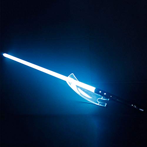Metal Aluminum Handle Lightsaber with Glowing FX & USB Charging - Duel-Ready Role-Playing Toy for Adults & Kids - Perfect for Cosplay, Star Wars Fan Gifts & Heavy Combat (Ice Blue)