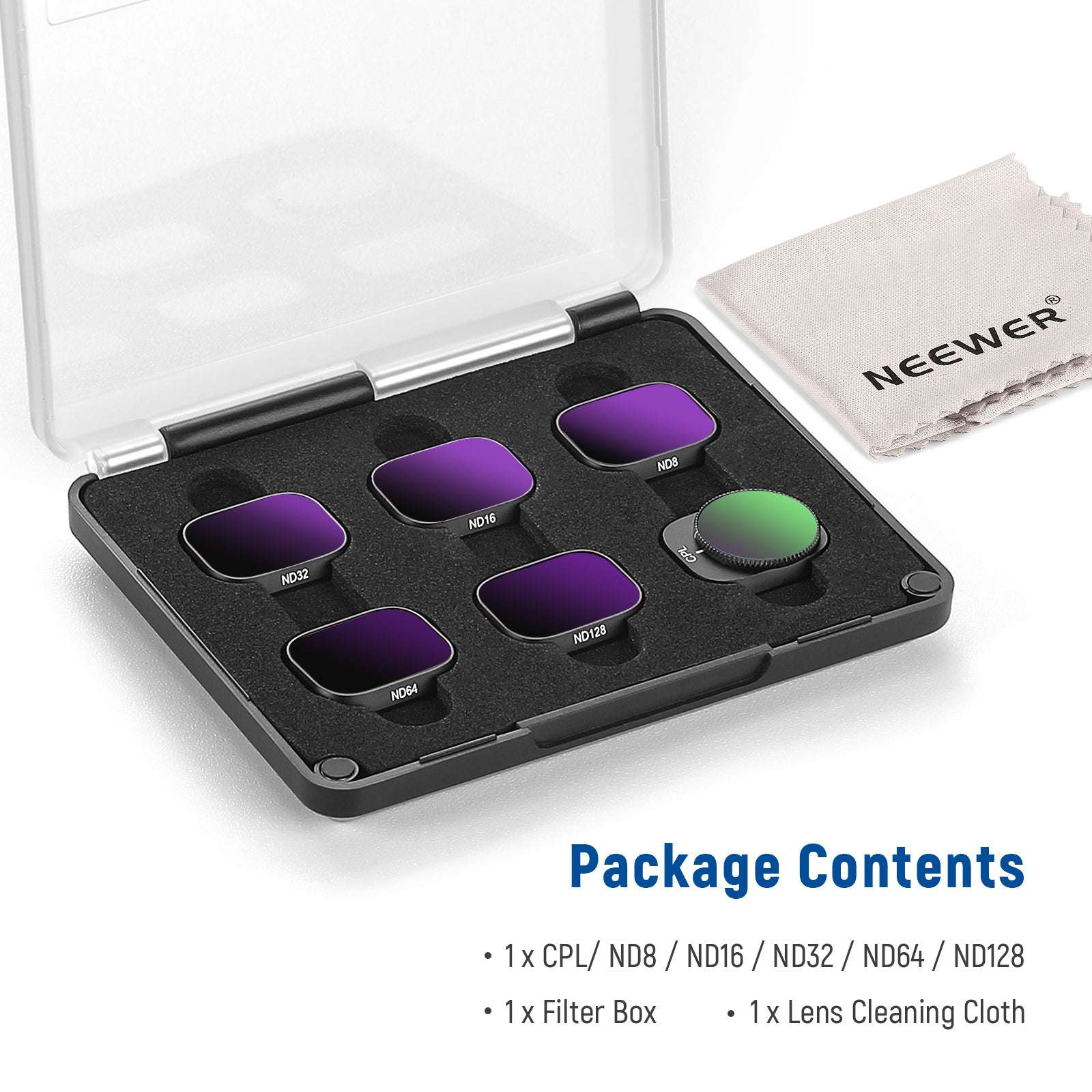 NEEWER FL DM3 6-Pack Aluminum ND Filter Kit for DJI Mini 3 & Mini 3 Pro - Perfect for Aerial Photography, Videography, and Drone Cinematography