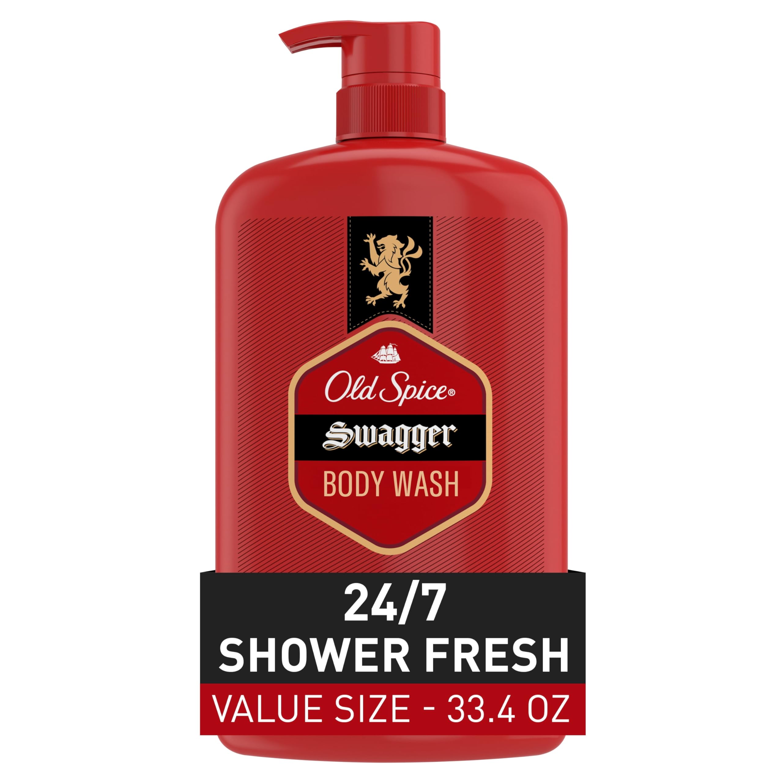 Old Spice Swagger Scent of Confidence Men's Body Wash, 33.4 fl oz - Refreshing Shower Gel for Daily Use, Gym & Post-Workout Cleanse