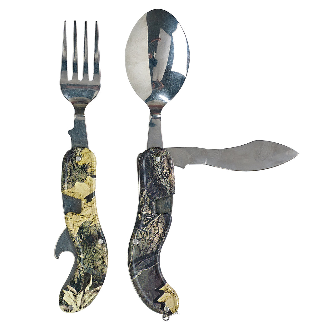 Caribee Compact Pocket Utensil Set - Portable Spoon, Fork, and Knife for Camping, Hiking, and Travel | Lightweight Outdoor Eating Tools