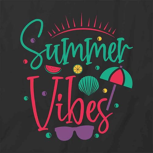 Summer Vibes Graphic T-Shirt for Men & Women | Trendy Printed Cotton Tee in Black | Perfect for Beach Vacations, Music Festivals & Casual Outings