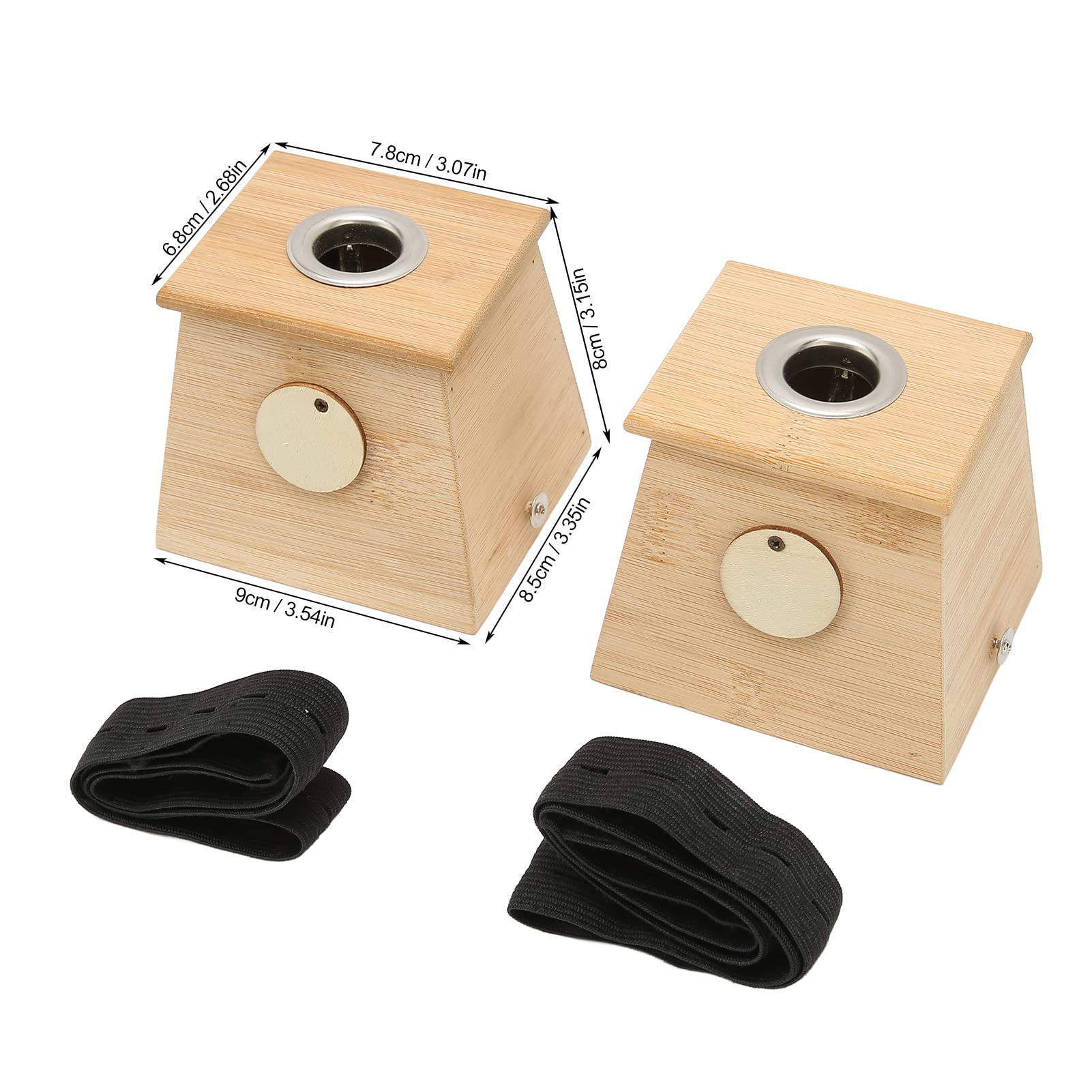2pcs Single Hole Bamboo Moxibustion Box Set - Portable Moxa Roller Stick Holder for Acupuncture Therapy | Perfect for Home Wellness & Pain Relief Treatment