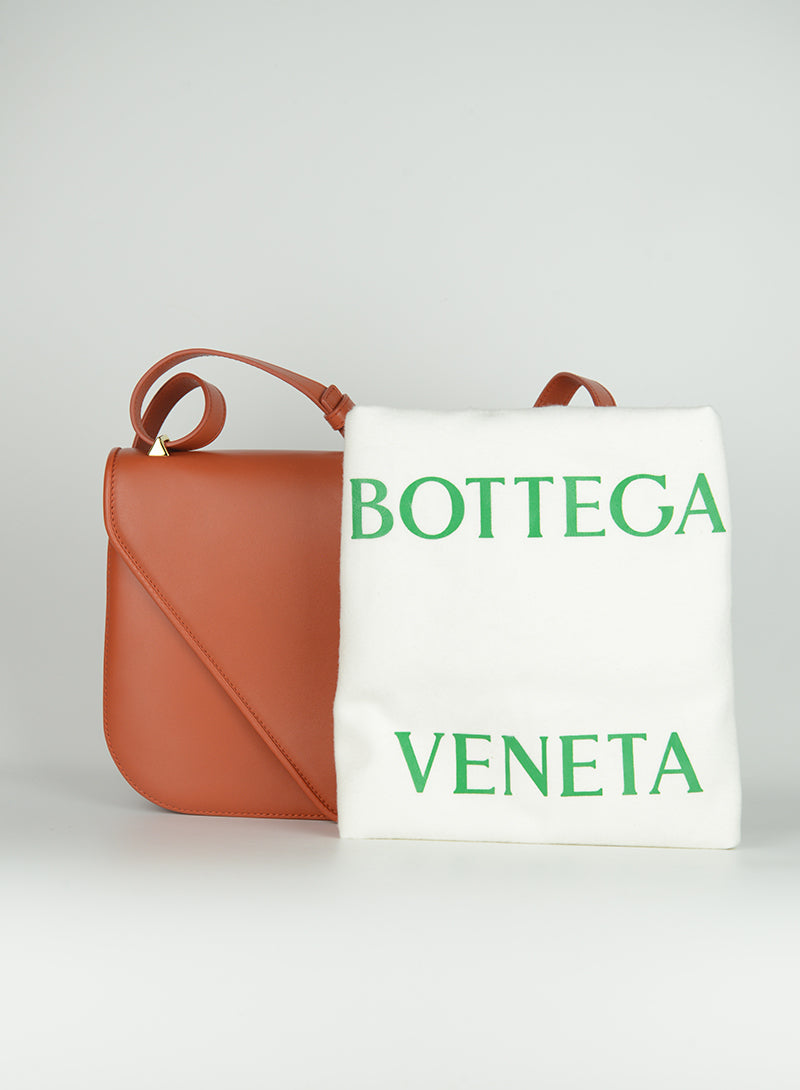 Bottega Veneta Orange Leather Envelope Bag - Luxury Crossbody Purse for Women, Perfect for Work, Travel & Evening Events
