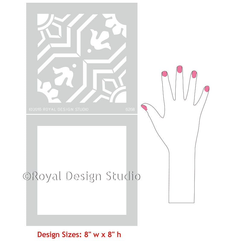 Marbella Tile Stencil Kit - Reusable DIY Wall & Floor Stenciling Templates for Home Decor, Bathroom, and Kitchen Renovation Projects