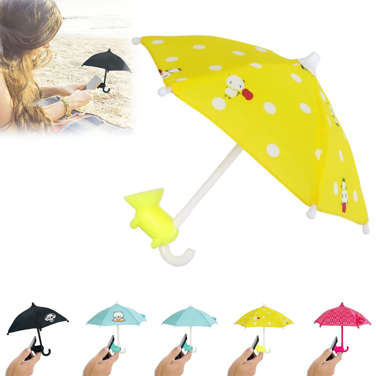 Universal Adjustable Phone Stand with Suction Cup - Anti-Glare Sun Shade Cover & Umbrella for Smartphones | Perfect for Outdoor Use, Beach, Poolside, and Travel