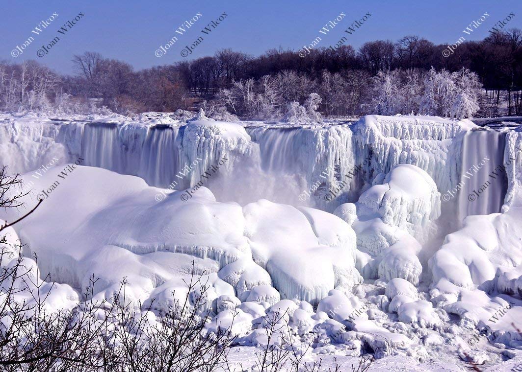 Scenic Frozen Winter Niagara Falls Fine Art Photography Print - Ontario Canada & NY USA Landscape Wall Decor for Home, Office, or Gift
