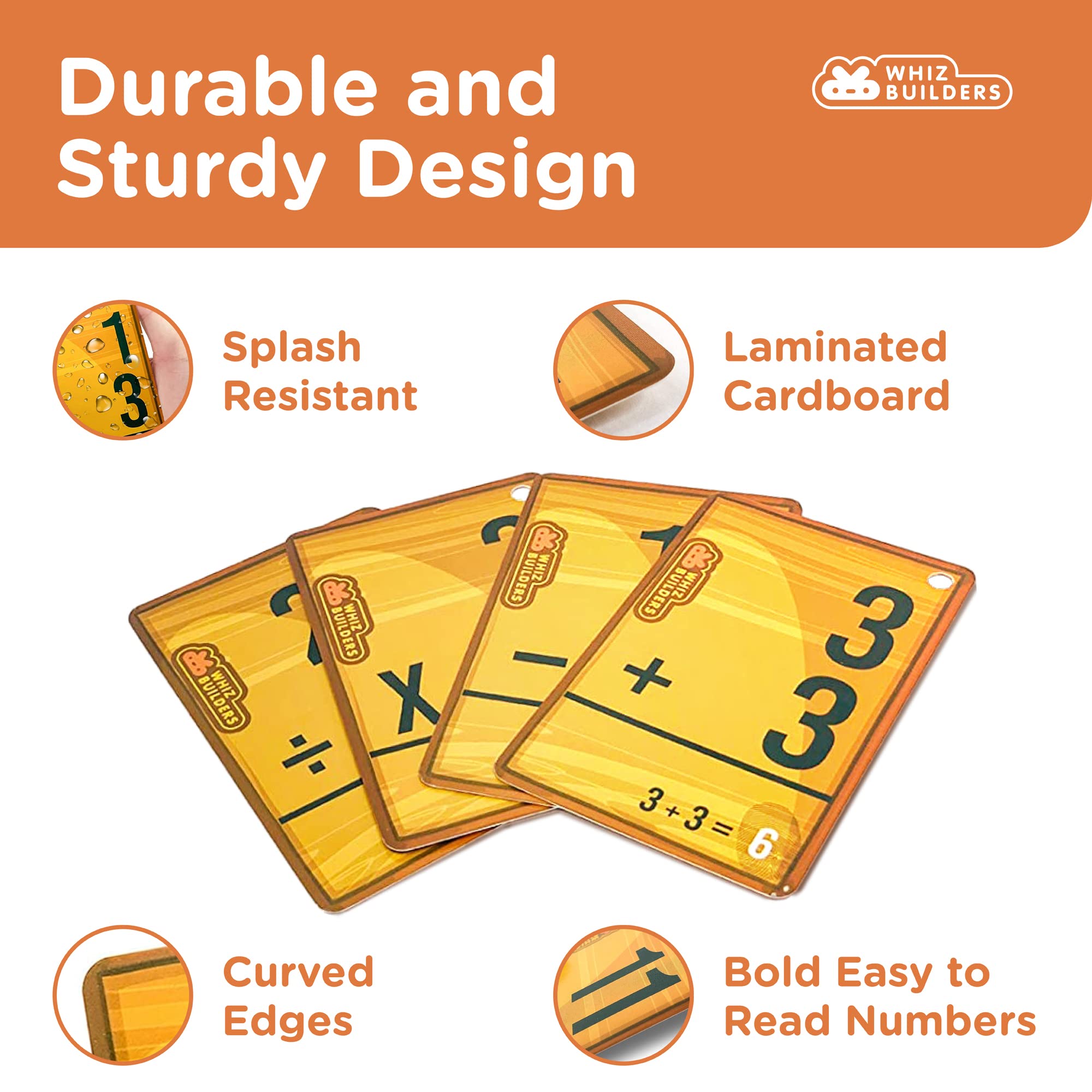Math Flash Cards 208-Piece Set - Addition, Subtraction, Multiplication & Division Facts 0-20 - 4 Ring Binder for Kindergarten to 6th Grade - Perfect for Homeschooling, Classroom & Math Practice at Home