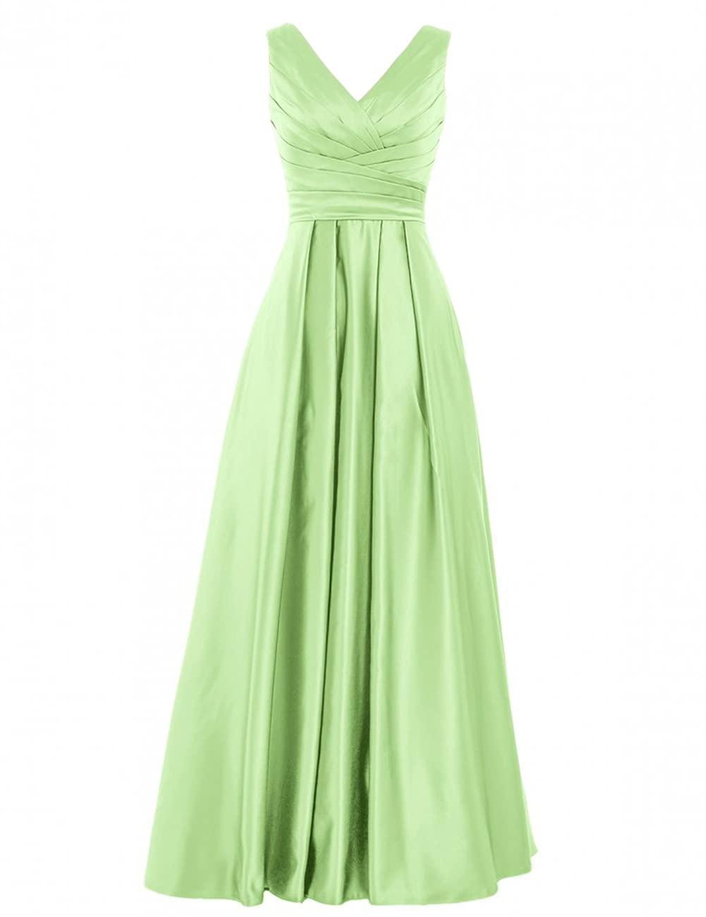 ISABUFEI Long V-Neck Bridesmaid Dresses for Wedding Guest, Formal Prom Gowns Sleeveless - Perfect for Weddings, Parties & Special Occasions