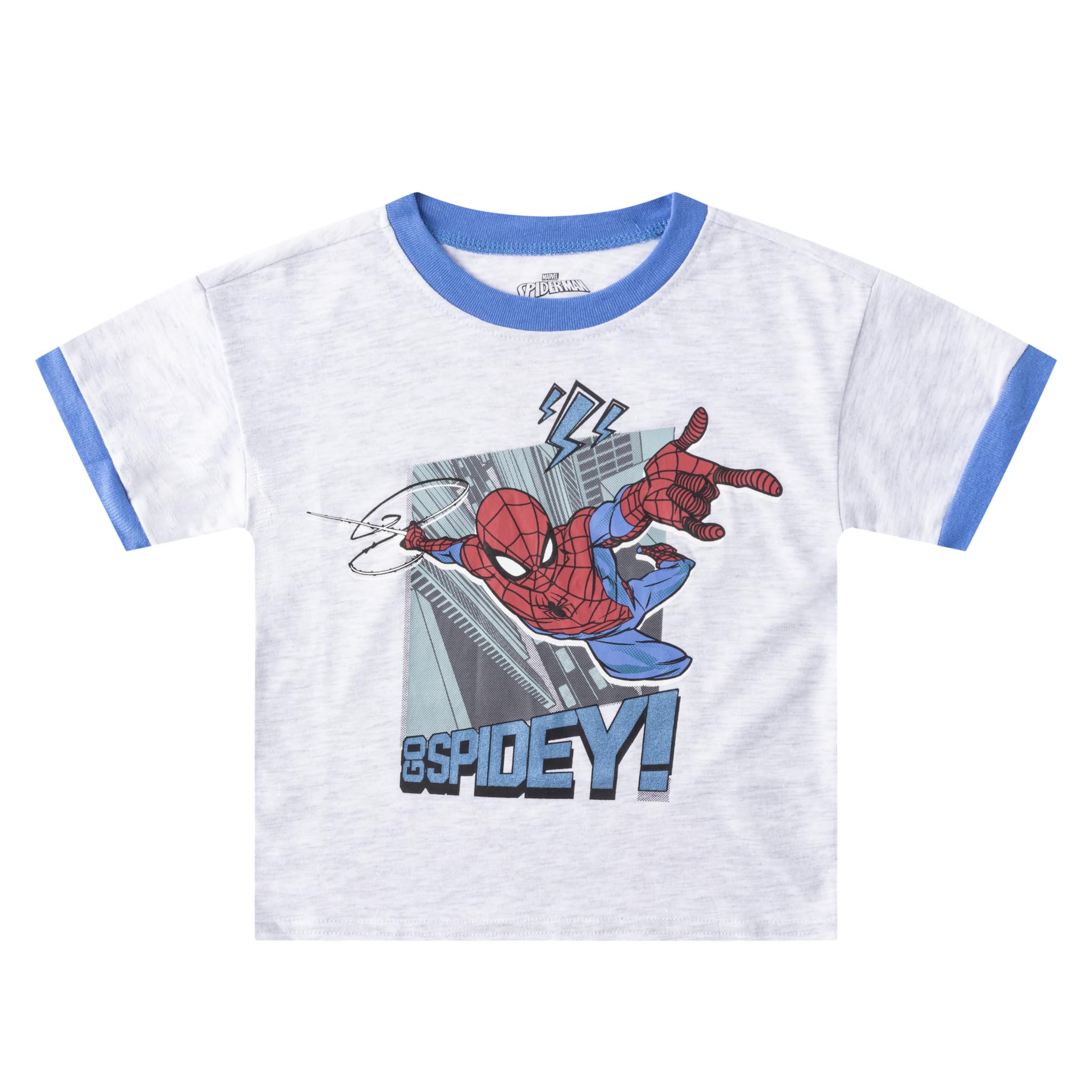 Marvel Spider-Man Boys 4-Piece Mix and Match T-Shirts & Shorts Set for Toddlers - Cool Superhero Outfit for Playtime, Birthday & Daily Wear