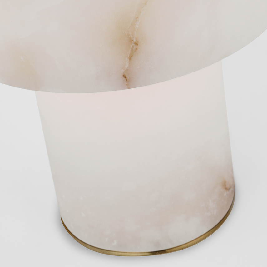 Rechargeable Alabaster Table Lamp - USB Powered Night Light for Bedroom, Living Room, or Office Decor