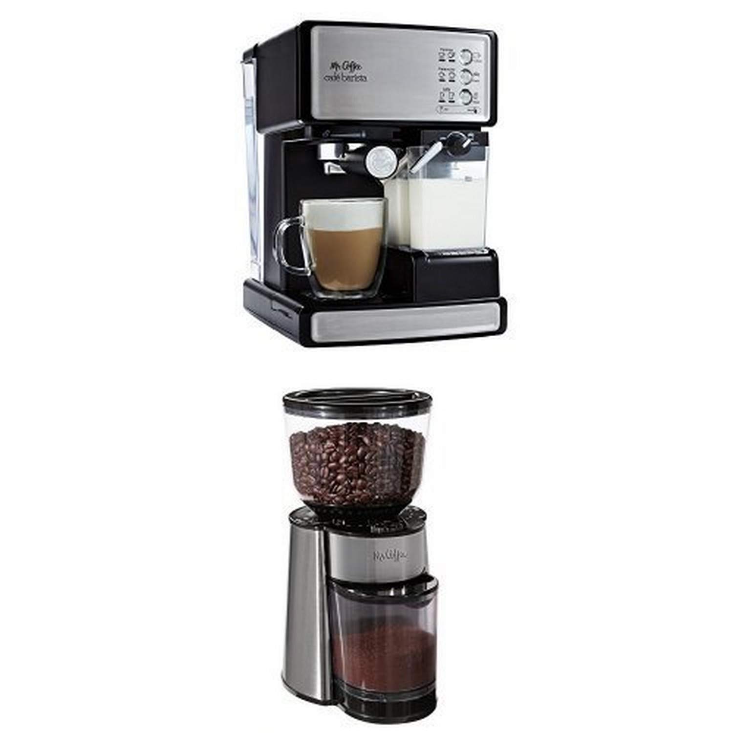 Premium Mr. Coffee Cafe Barista Espresso Machine with Automatic Burr Grinder - BVMC-BMH23 Bundle for Home Baristas | Perfect for Morning Coffee, Entertaining Guests & Coffee Shop Quality Drinks at Home