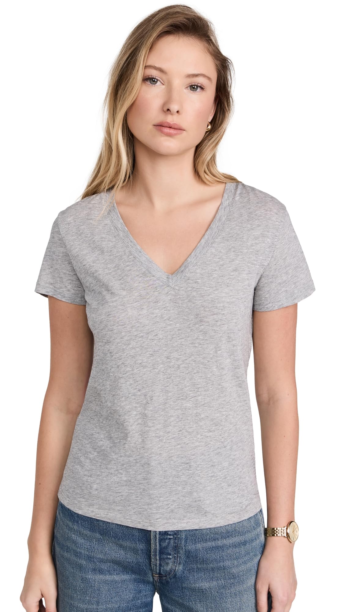 Vince Women's Essential V-Neck T-Shirt - Soft Cotton Casual Top for Everyday Wear | Perfect for Work, Weekend & Layering