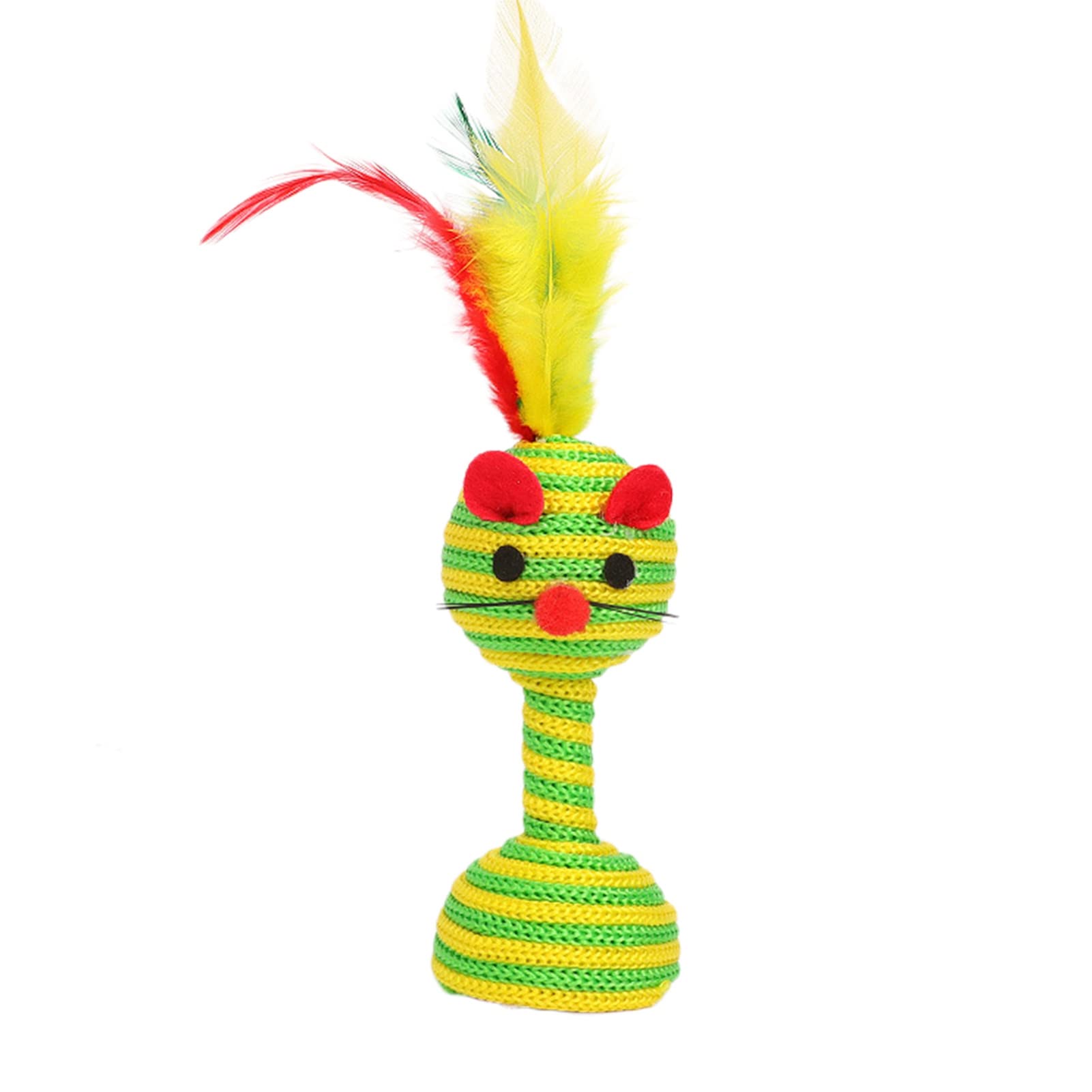 LAJIAO Cat Teaser Toy - Cute Cartoon Mice Shape with Catnip, Feather & Stress Relief for Kittens - Fun Interactive Pet Toy for Playtime & Exercise