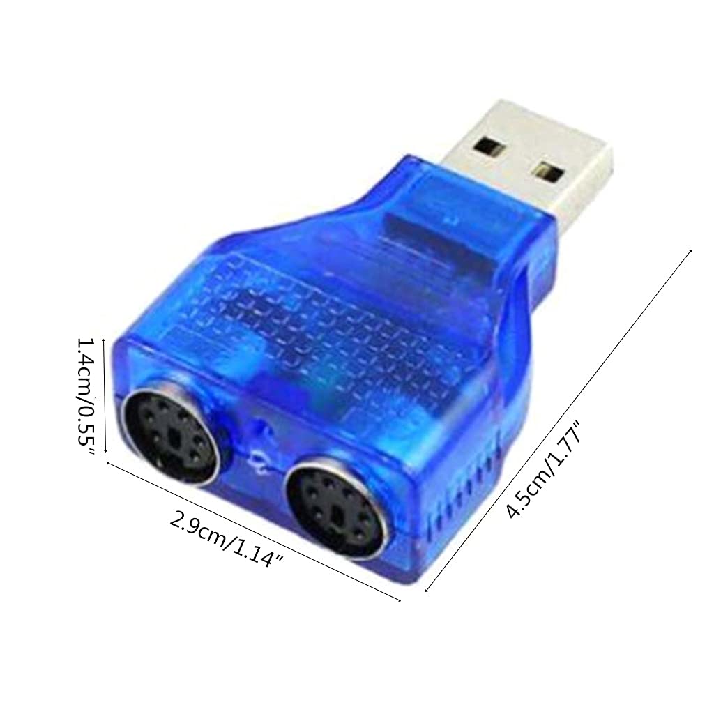 USB Male to Female Adapter Converter for PC Keyboard & Mouse - USB to PS/2 Port Adapter for Office, Gaming, and Home Use