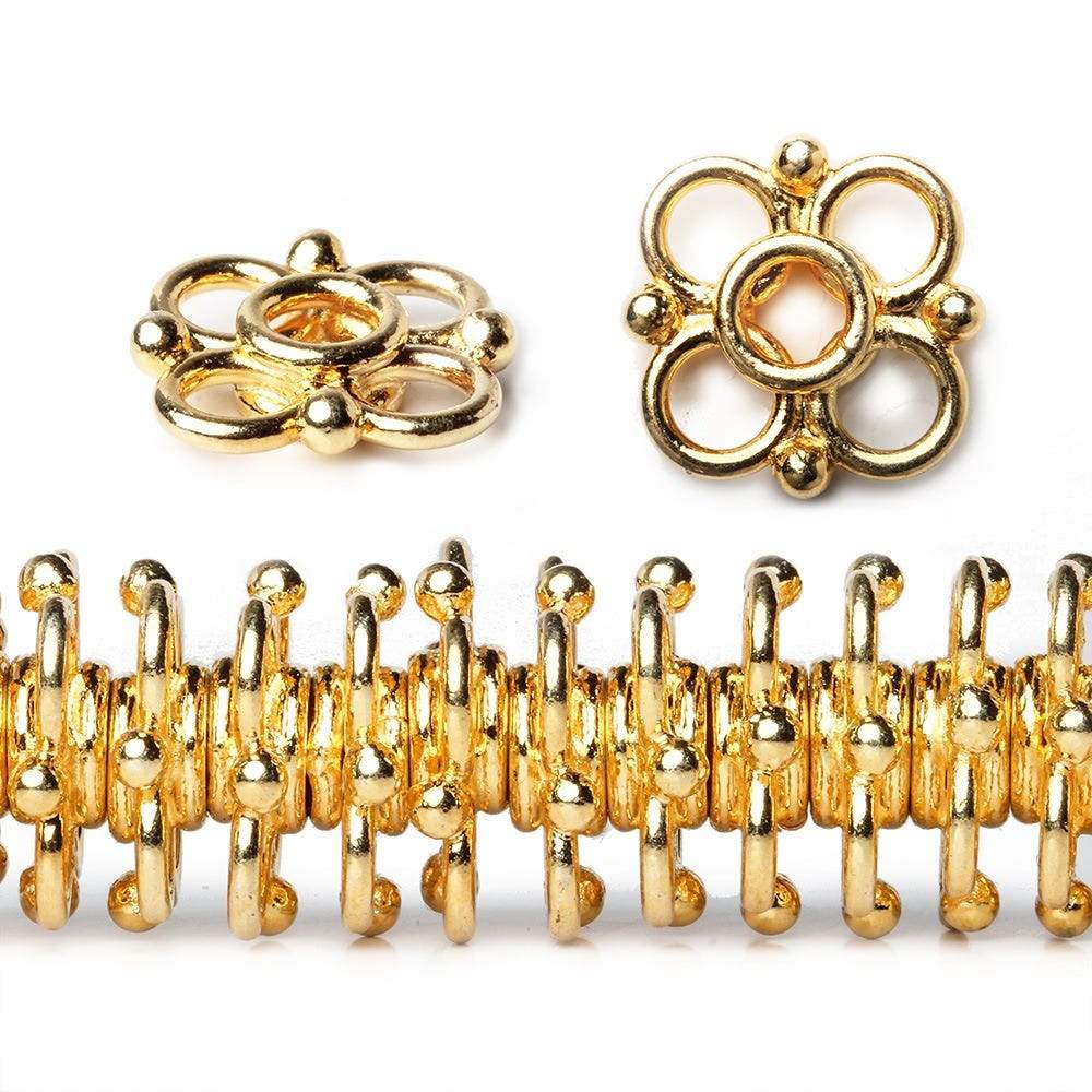 13mm Quatrefoil Spacer Beads with 2mm Large Holes - 8 Inch Strand of 61 Beads for Jewelry Making, DIY Bracelets, Necklaces & Craft Projects