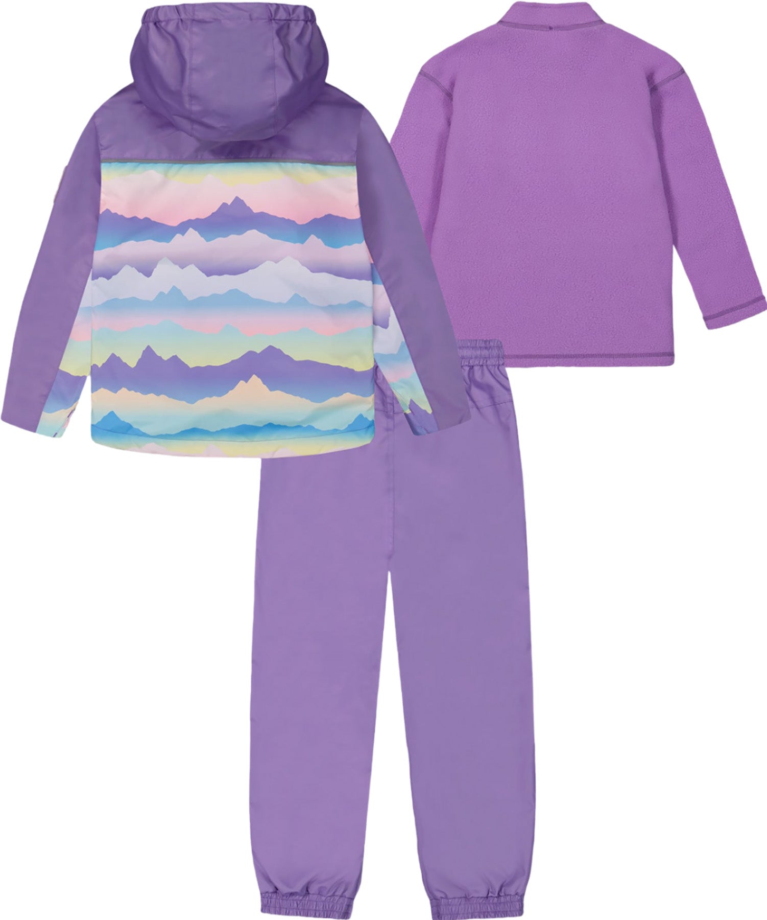 3 in 1 Two Piece Mid Season Outerwear Set with Printed Jacket for Big Girls - Stylish Fall & Spring Layering Outfit for School, Travel and Casual Wear