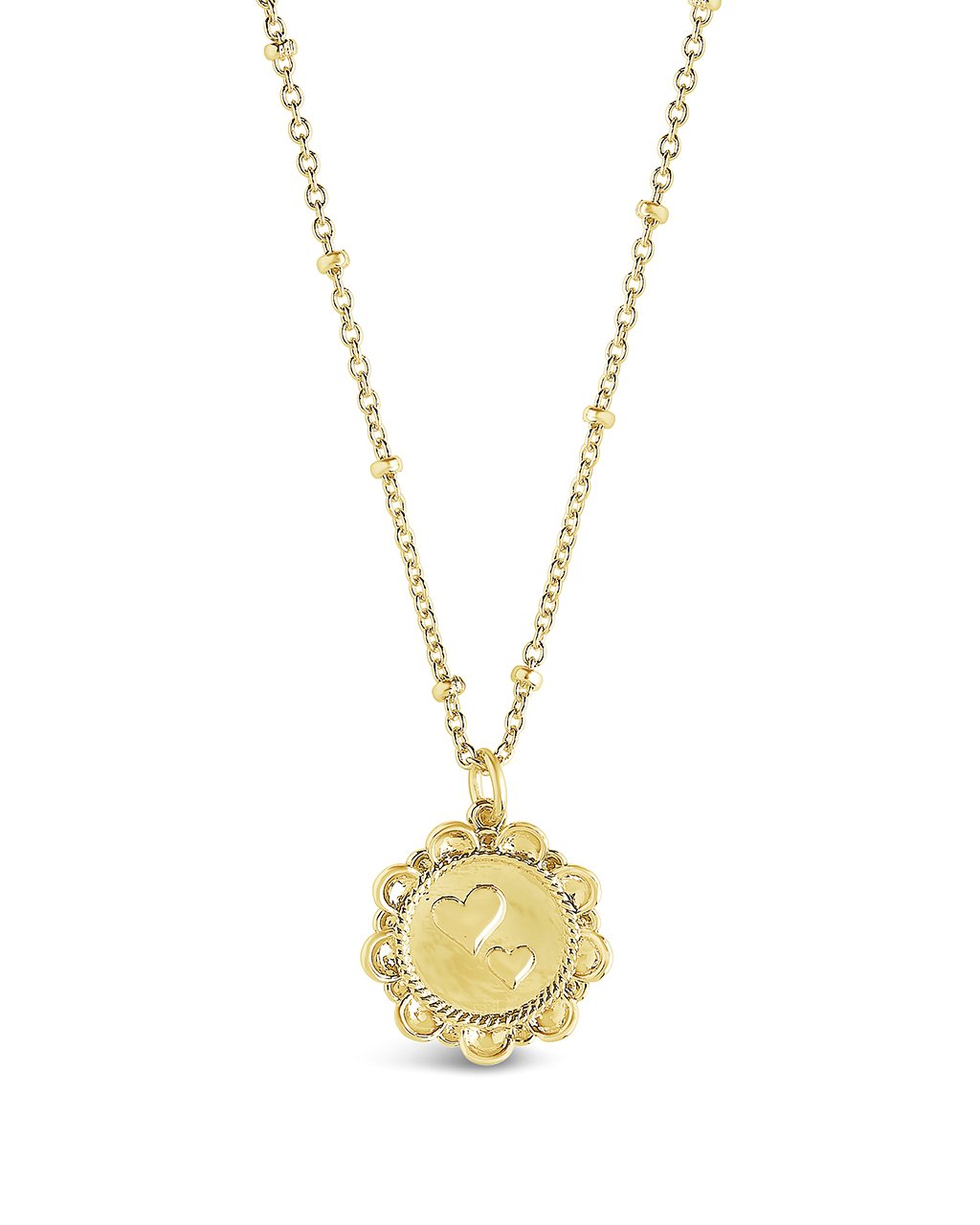 Rope Heart Medallion Pendant Necklace - Elegant Jewelry Gift for Women - Perfect for Valentine's Day, Anniversary & Romantic Occasions