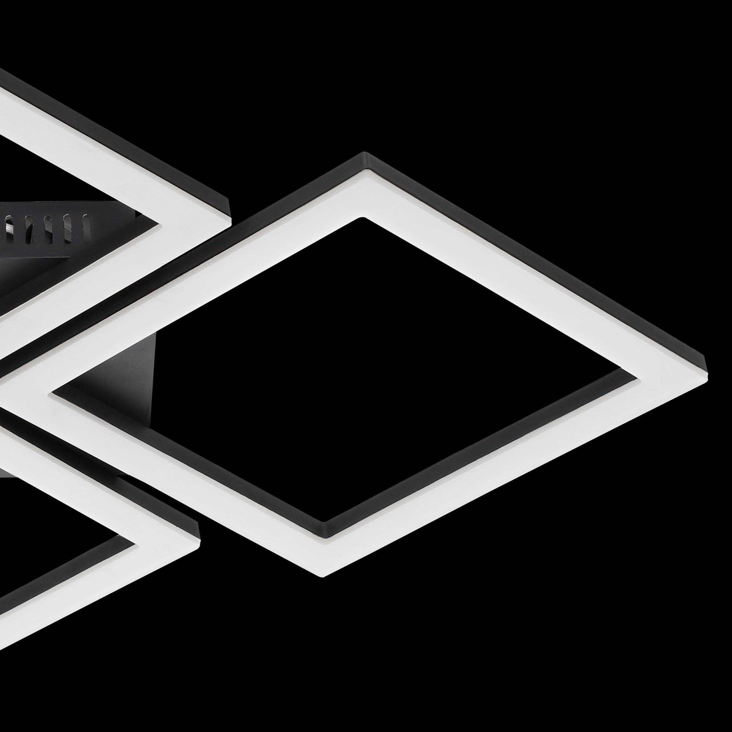 Eglo Connect Paranday Z Smart LED Flush Mount Ceiling Light - 4 Square Design in Black & White | Modern Lighting for Living Room, Bedroom & Kitchen