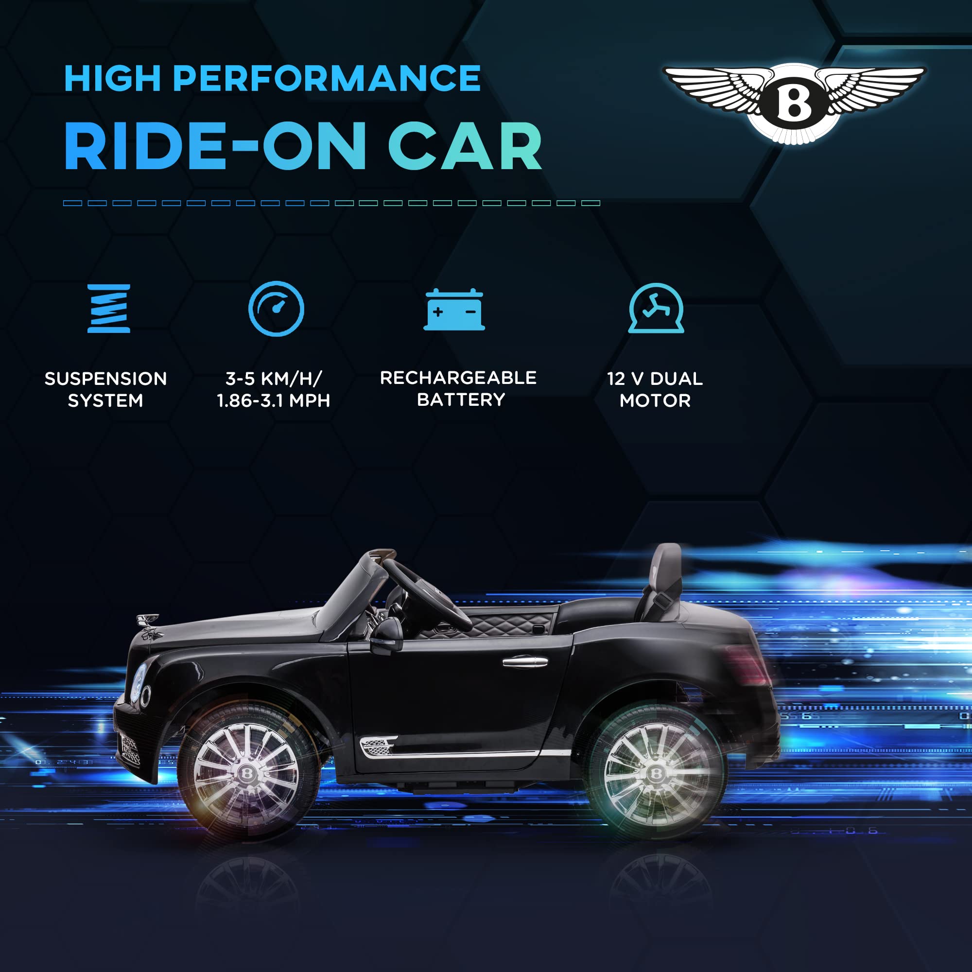 **Aosom Bentley Mulsanne 12V Kids Ride-On Car with Remote Control, Battery-Powered, LED Lights & MP3 Player – Perfect for Outdoor Play & Birthday Gifts**    *Optimized for Google SEO, includes key features (remote control, LED lights, MP3 player), and highlights usage scenarios (outdoor play, birthday gifts).*