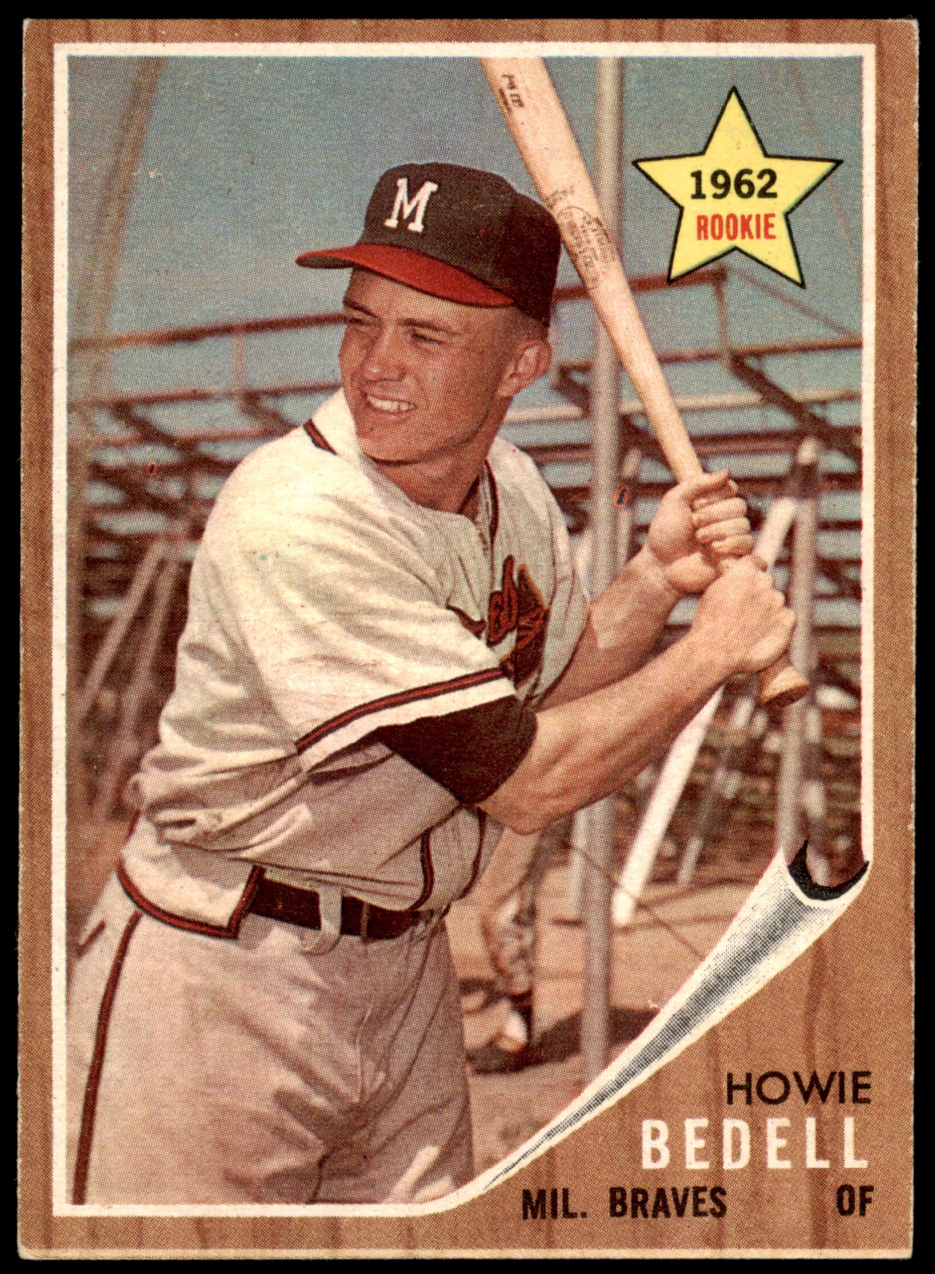 1962 Topps #76 Howie Bedell Milwaukee Braves Baseball Card - EX Condition - Vintage MLB Collectible for Sports Memorabilia & Fan Display
