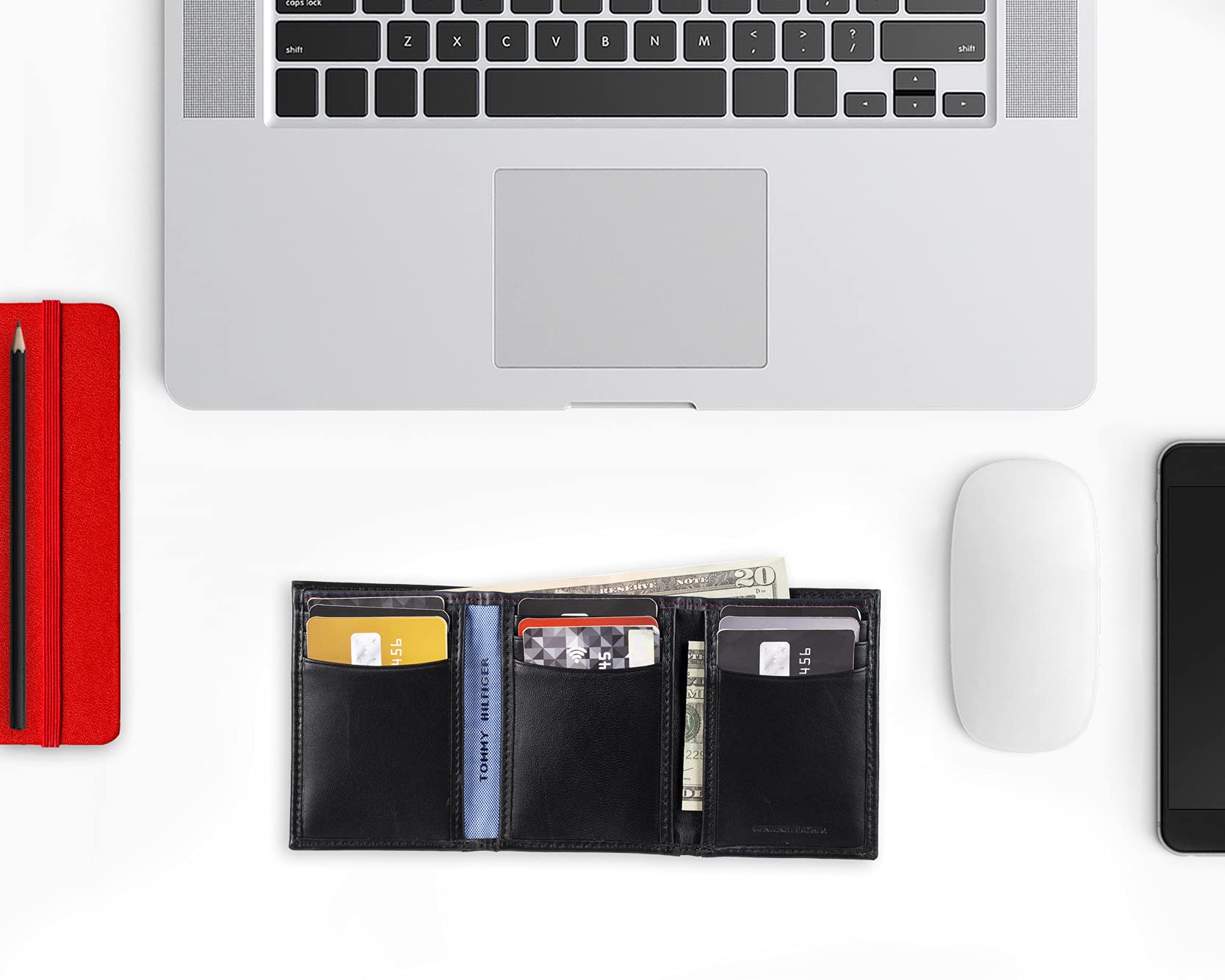 Tommy Hilfiger Men's Slim RFID Blocking Leather Wallet with ID Window & 12 Card Slots - Perfect for Travel, Business & Everyday Use
