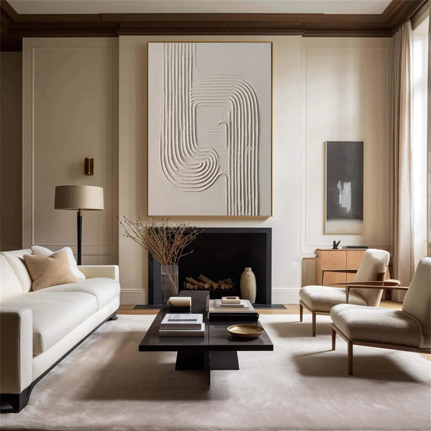 Beige & Brown Abstract Art Print #BB105 - Modern Wall Decor for Living Room, Bedroom & Office