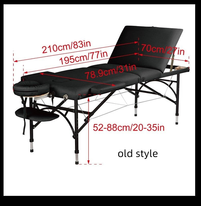 Geenlife Master 3-Section 4 Aluminum Portable Massage Table - Black/Cream - MTA131 - Professional Massage Therapy Table for Home, Spa & Clinic Use