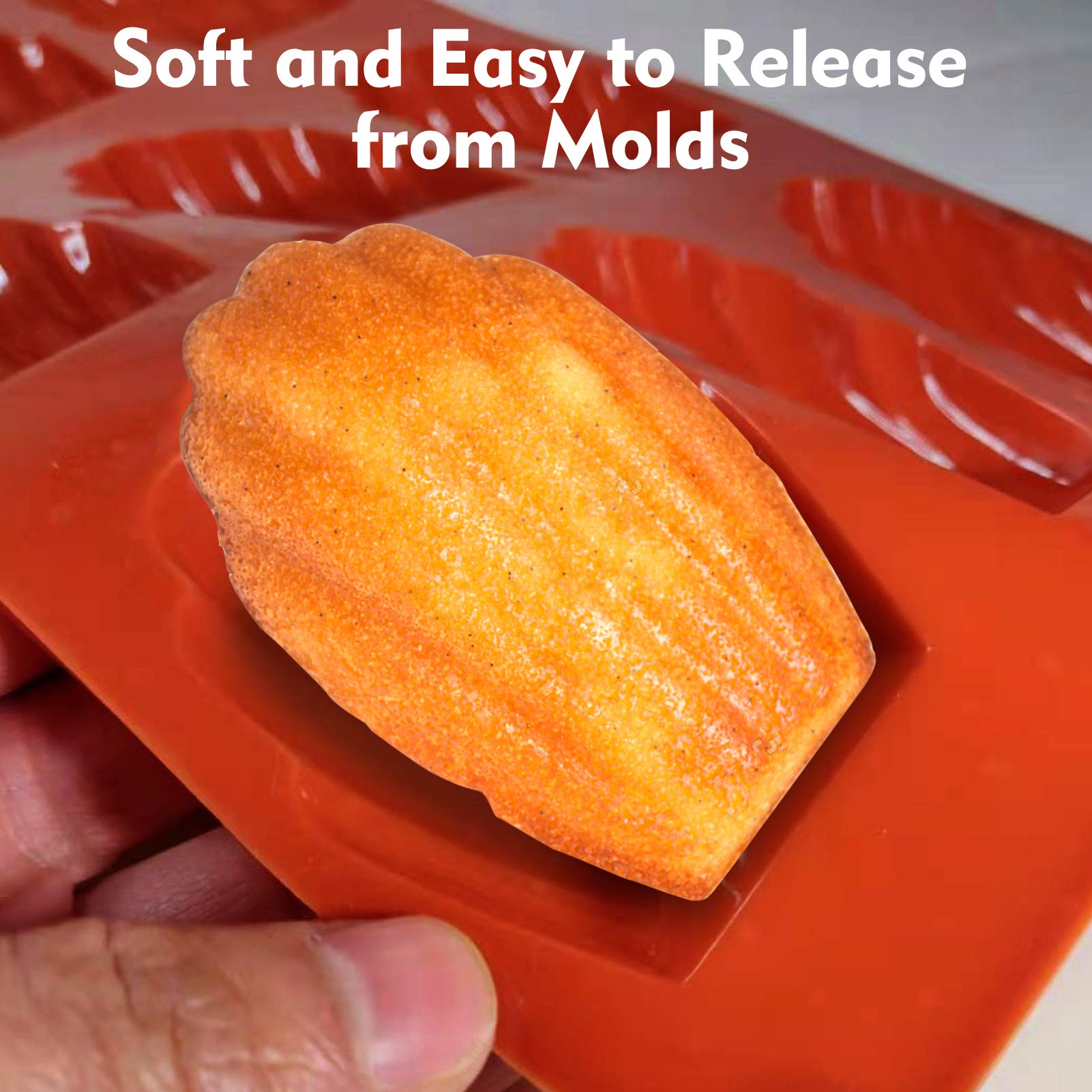 **Premium Silicone Madeleine Pan - Nonstick 9-Cavity Baking Mold for Madeleines, Cookies, Cakes & Candy (2-Piece Set) - Perfect for Home Baking, Tea Parties & Holiday Treats**